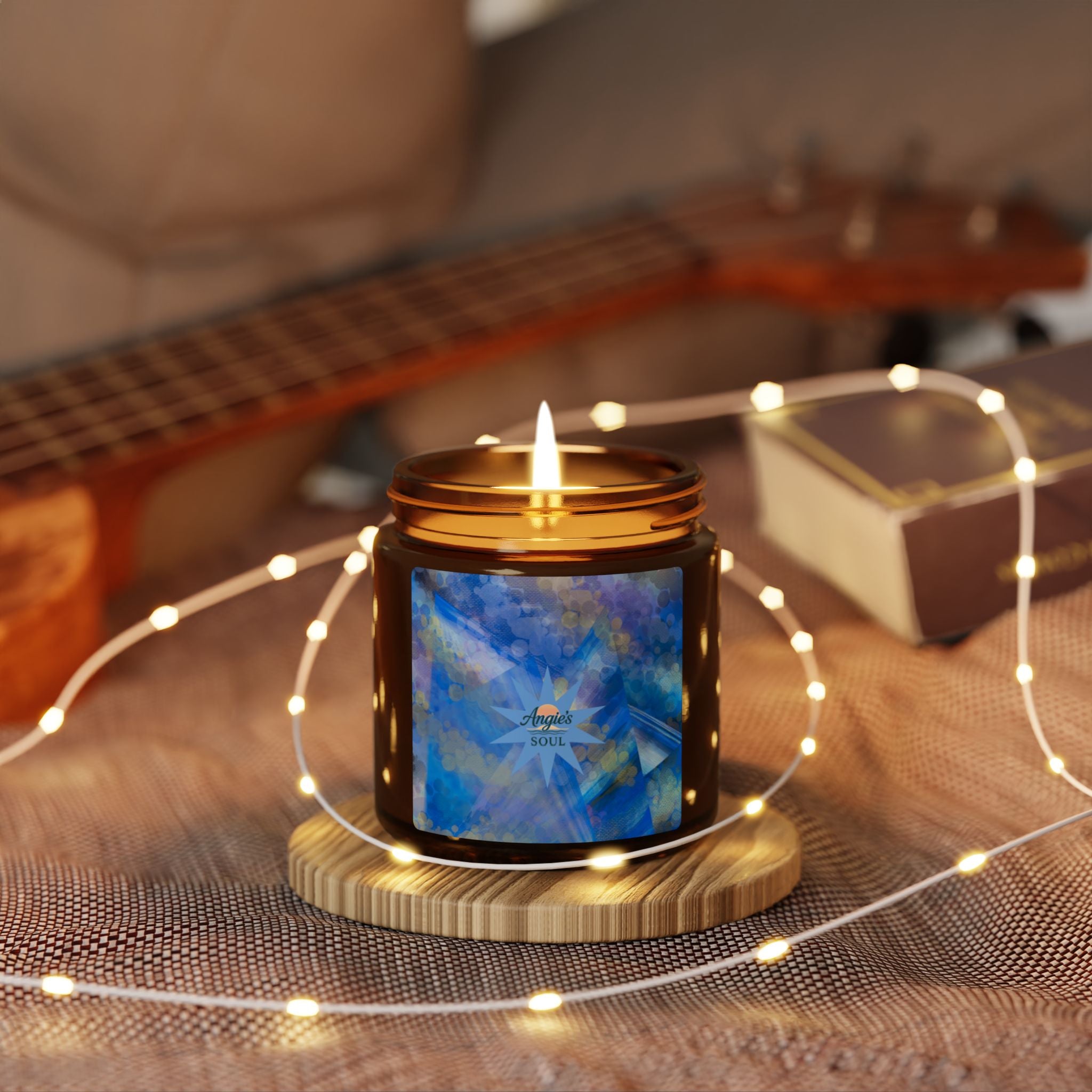 Amber Jar Soy Candle — Calming Blue Ocean Scented Candle (Multi-Size)
