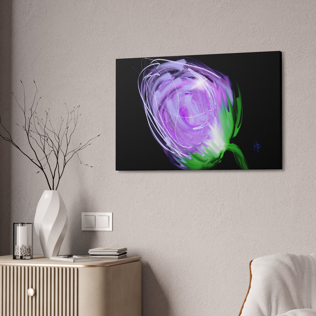 Abstract Purple Bloom Canvas Print — Stretched 1.5" Wall Art
