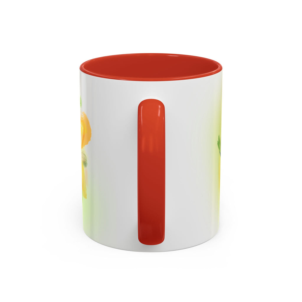Sunlit Daisy Accent Coffee Mug — Yellow Floral 11/15oz