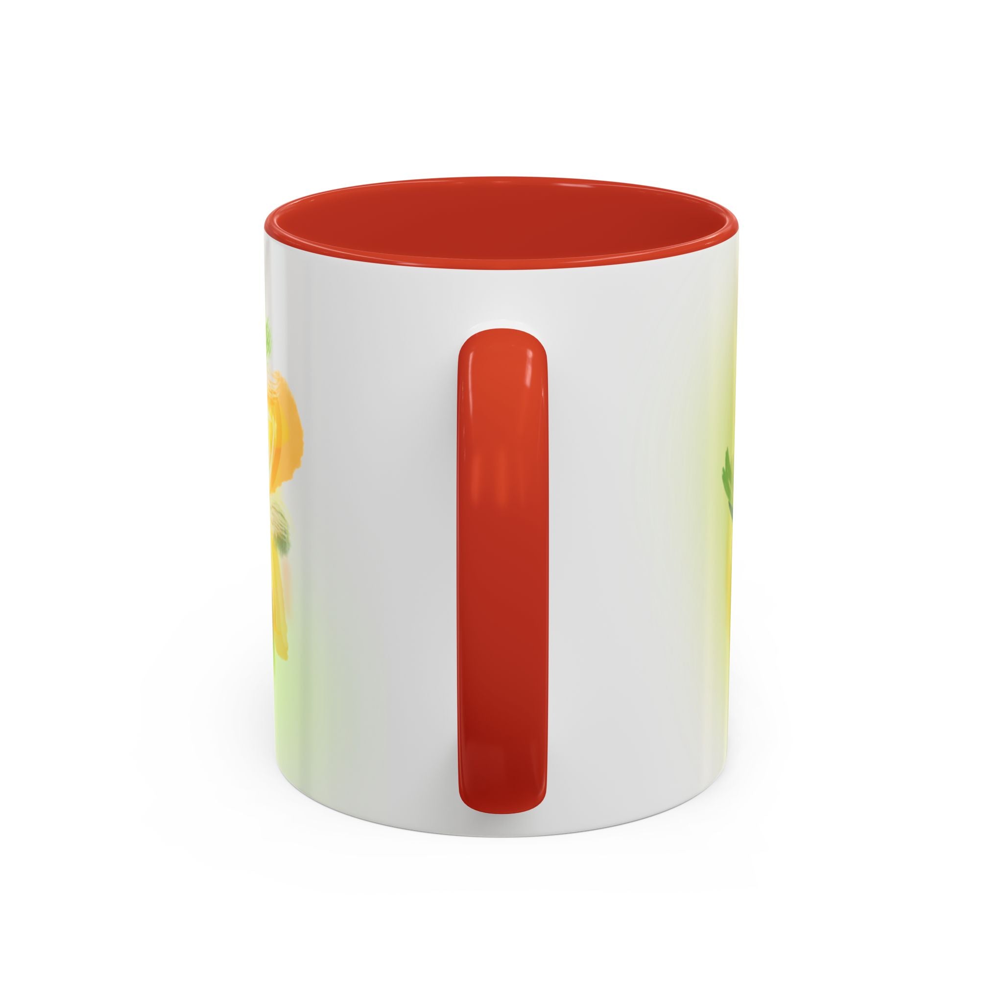 Sunlit Daisy Accent Coffee Mug — Yellow Floral 11/15oz