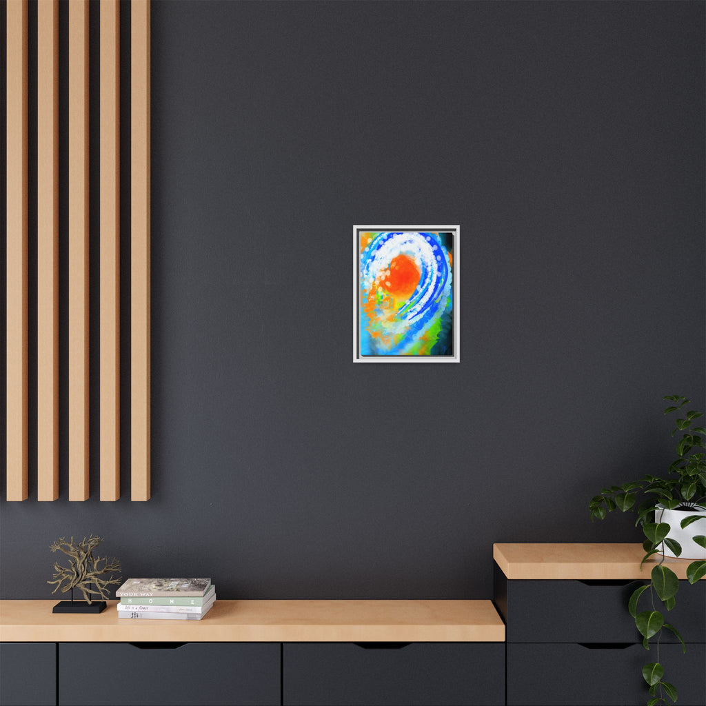Abstract Ocean Wave Matte Canvas Print — Framed Multi‑Color Wall Art