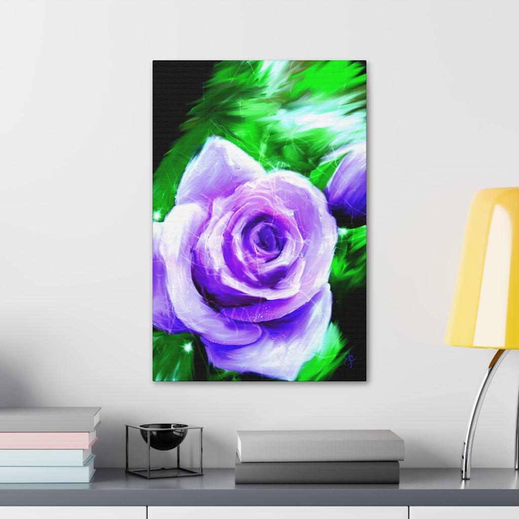 Purple Rose Canvas Print – Stretched 1.5" Floral Wall Art