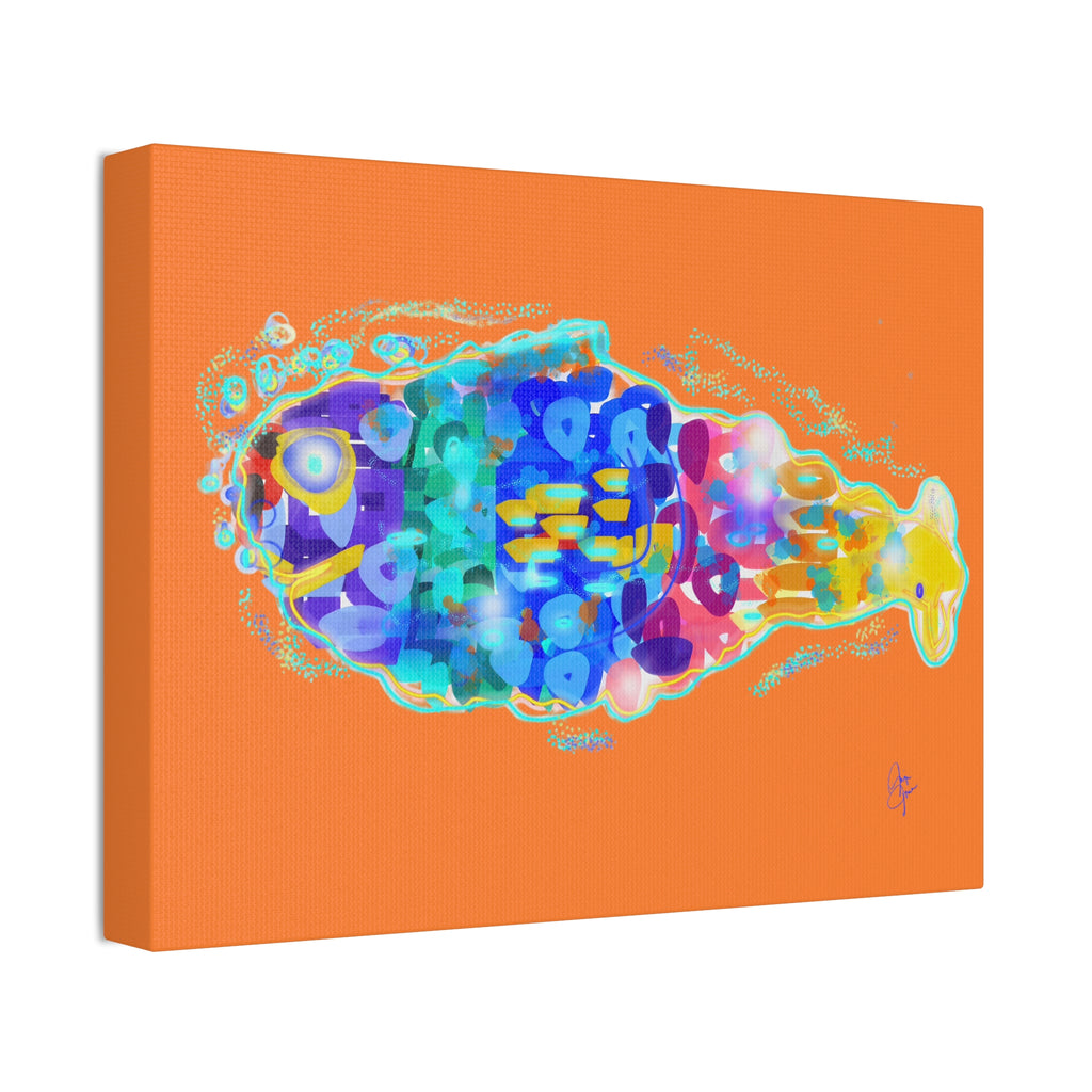 Colorful Abstract Fish Canvas Print — Vibrant Ocean Wall Art