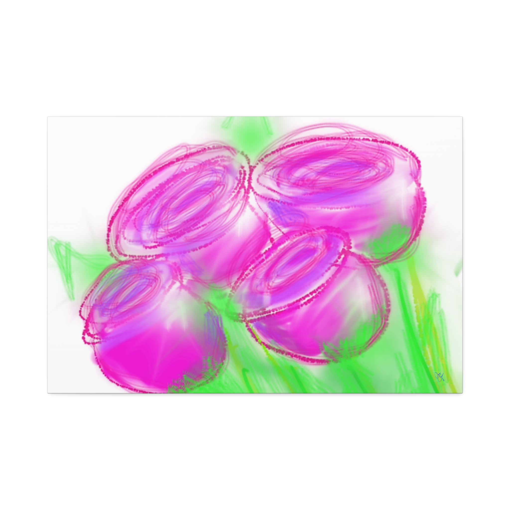 Pink Bloom Abstract Canvas