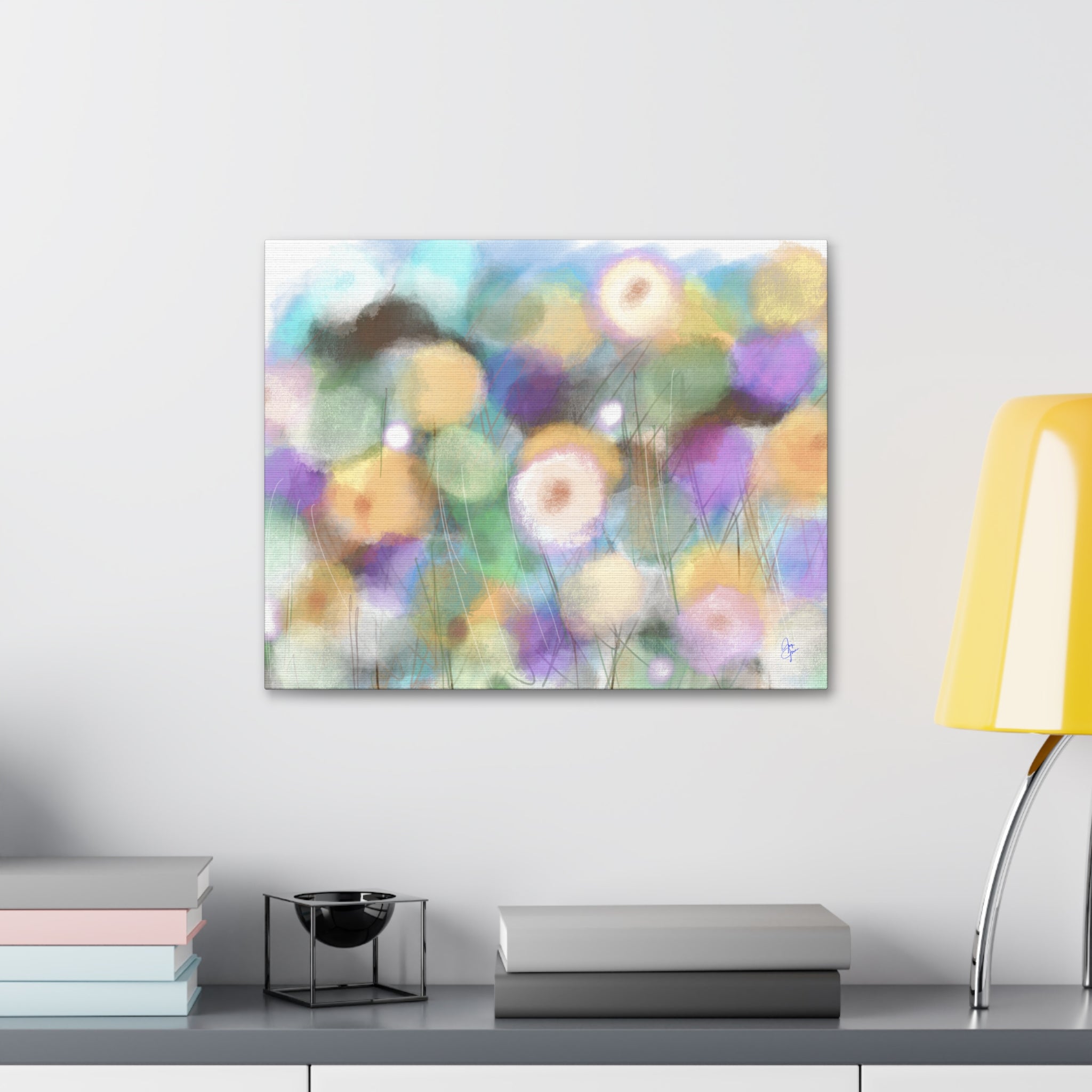 Floral Pastel Canvas Print — Dreamy Watercolor Dandelion Wall Art (1.5" Stretched)