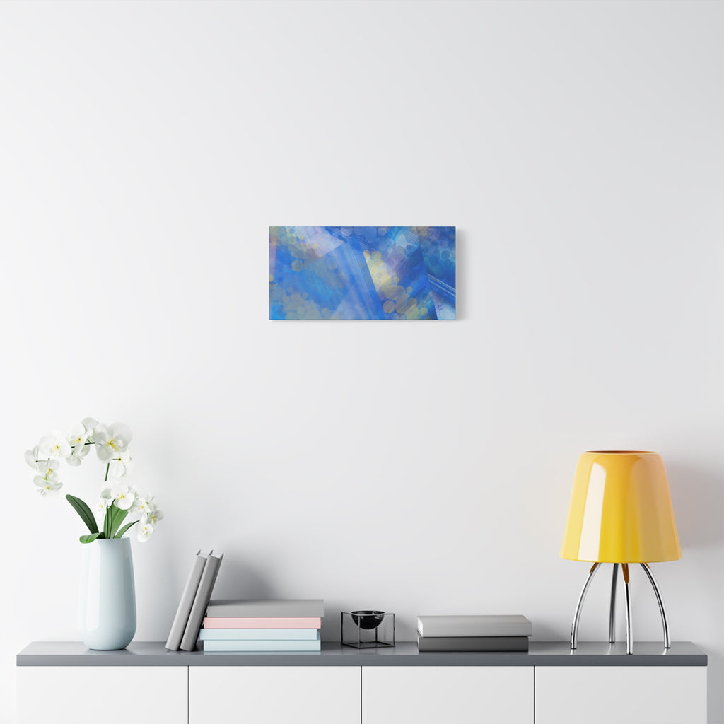 Abstract Blue Bokeh Matte Canvas Wall Art