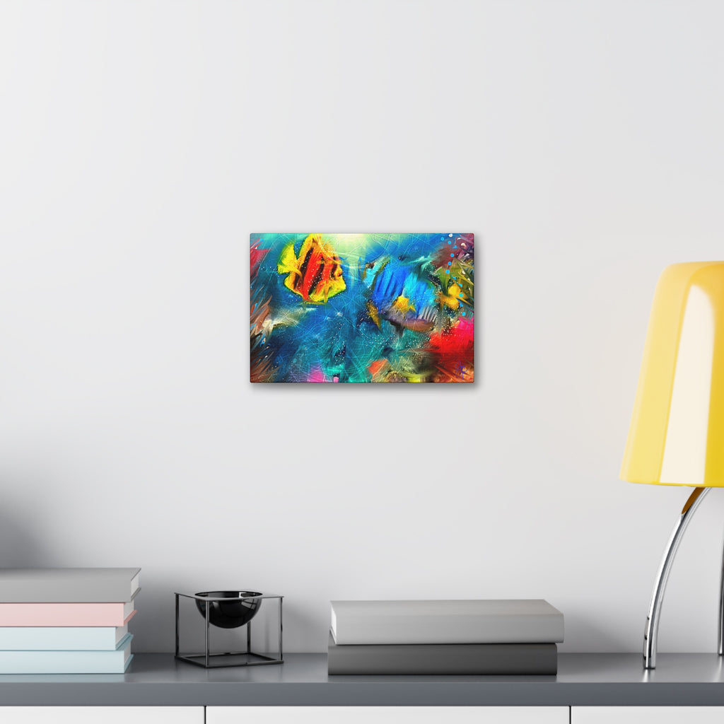 Abstract Tropical Fish Canvas – Colorful Ocean Wall Art (Stretched 1.5")