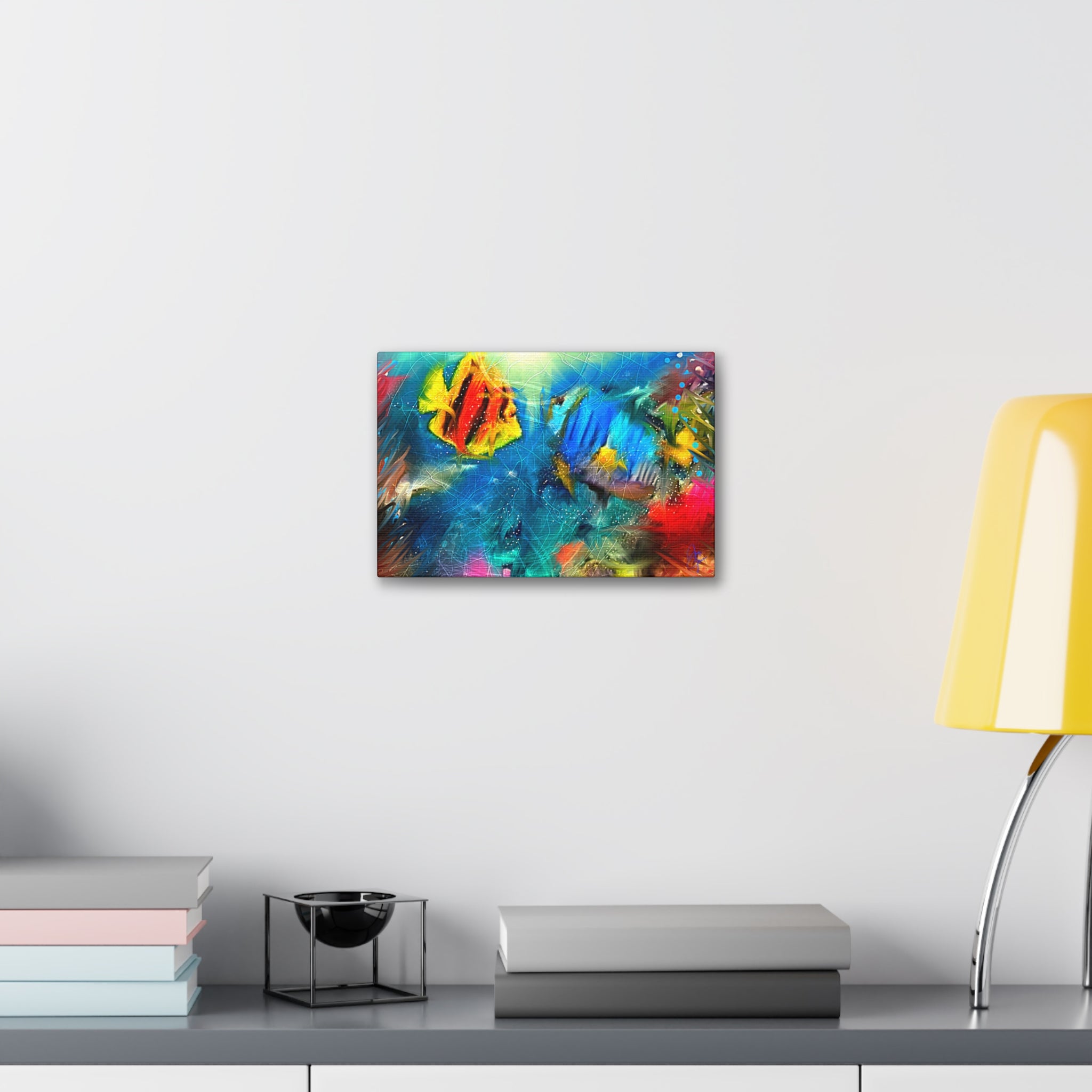 Abstract Tropical Fish Canvas – Colorful Ocean Wall Art (Stretched 1.5")