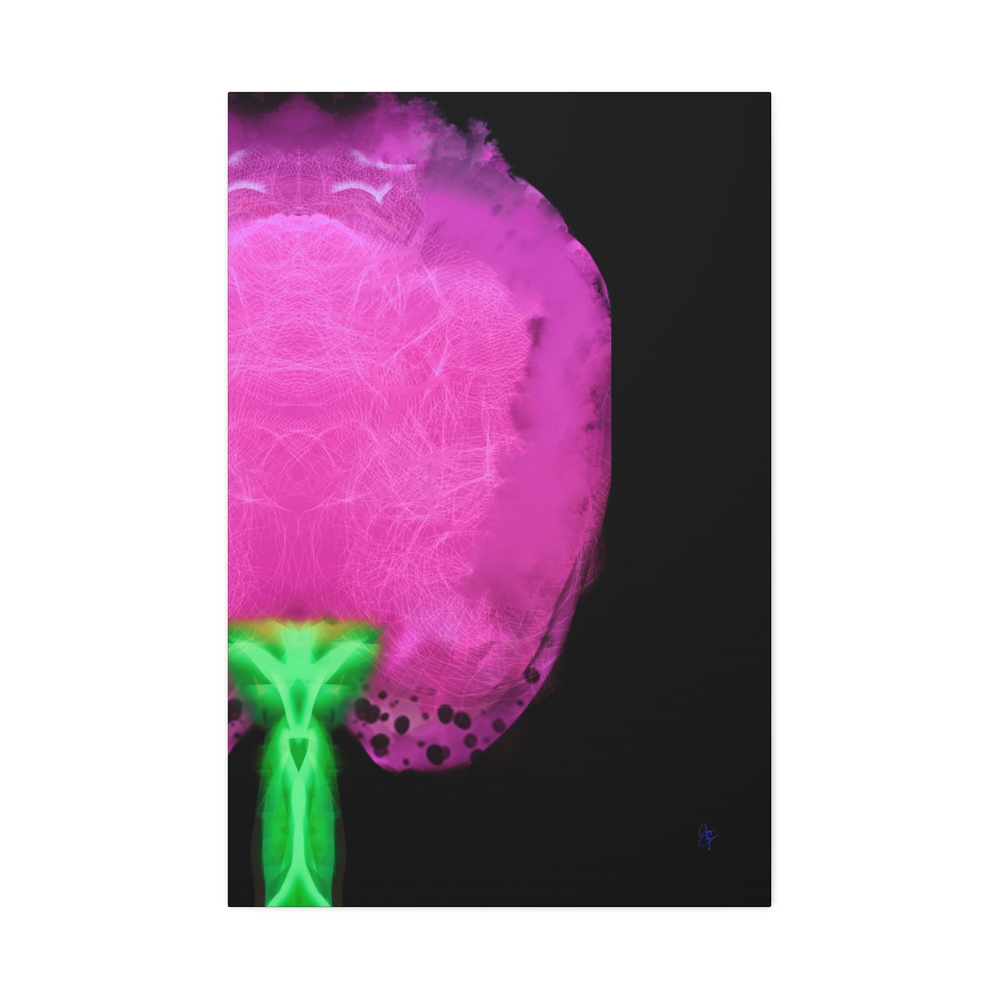 Neon Bloom Abstract Canvas Print — Pink & Green Modern Wall Art