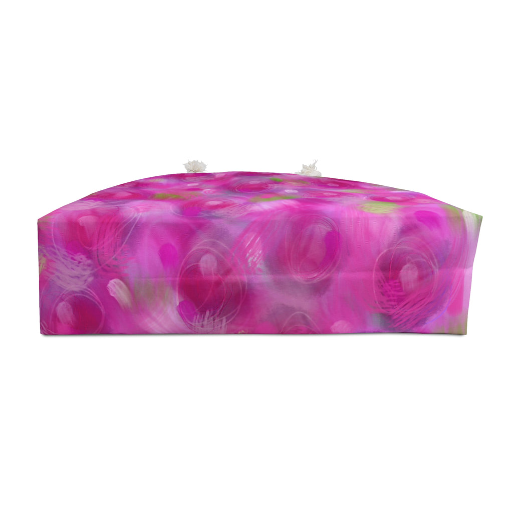 Pink Floral Weekender Bag — Blurred Rose Travel Tote