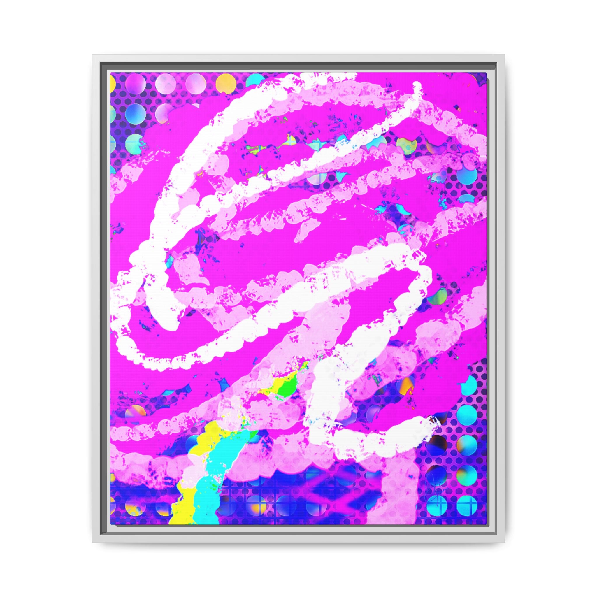 Abstract Neon Pop Art Matte Canvas — Framed Multi‑Color Wall Art