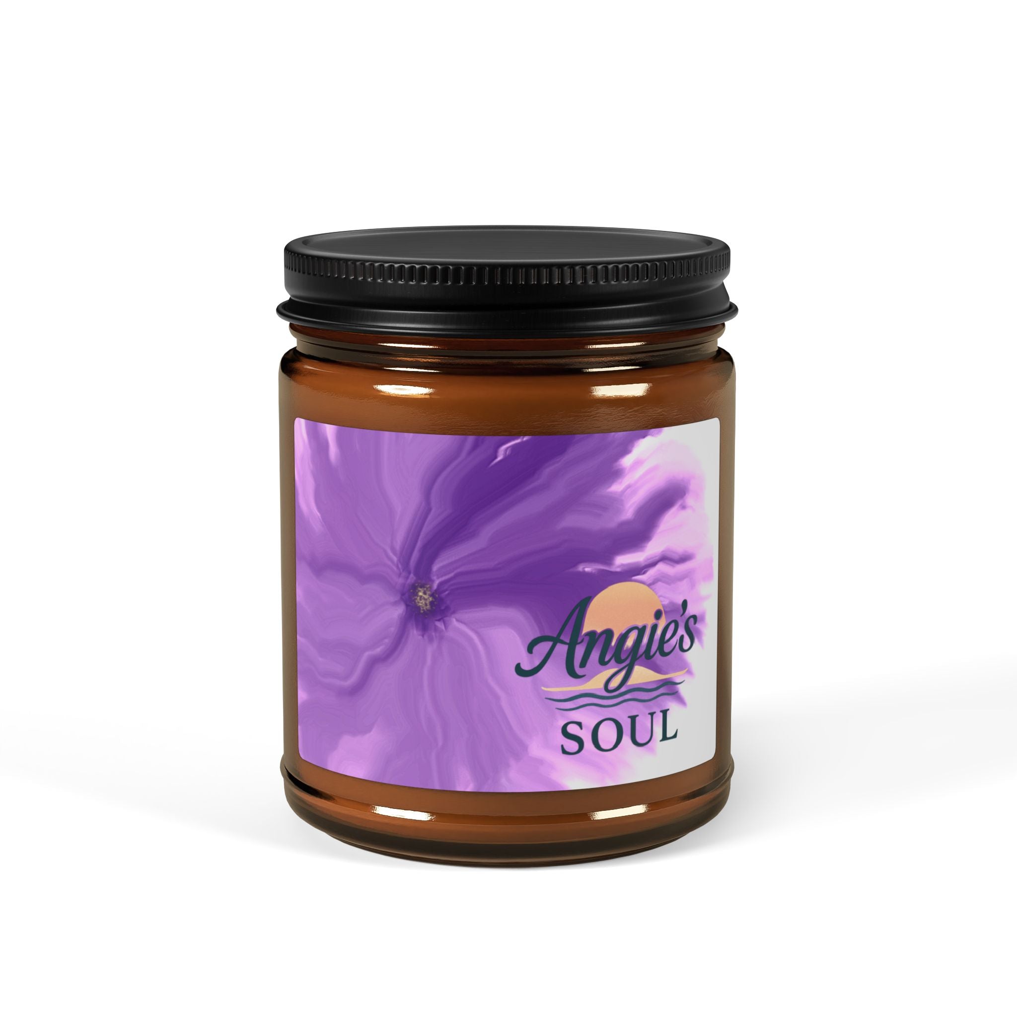 Soy Candle — 'Angie’s Soul' Floral Amber Jar (Scented, Multi-Size)