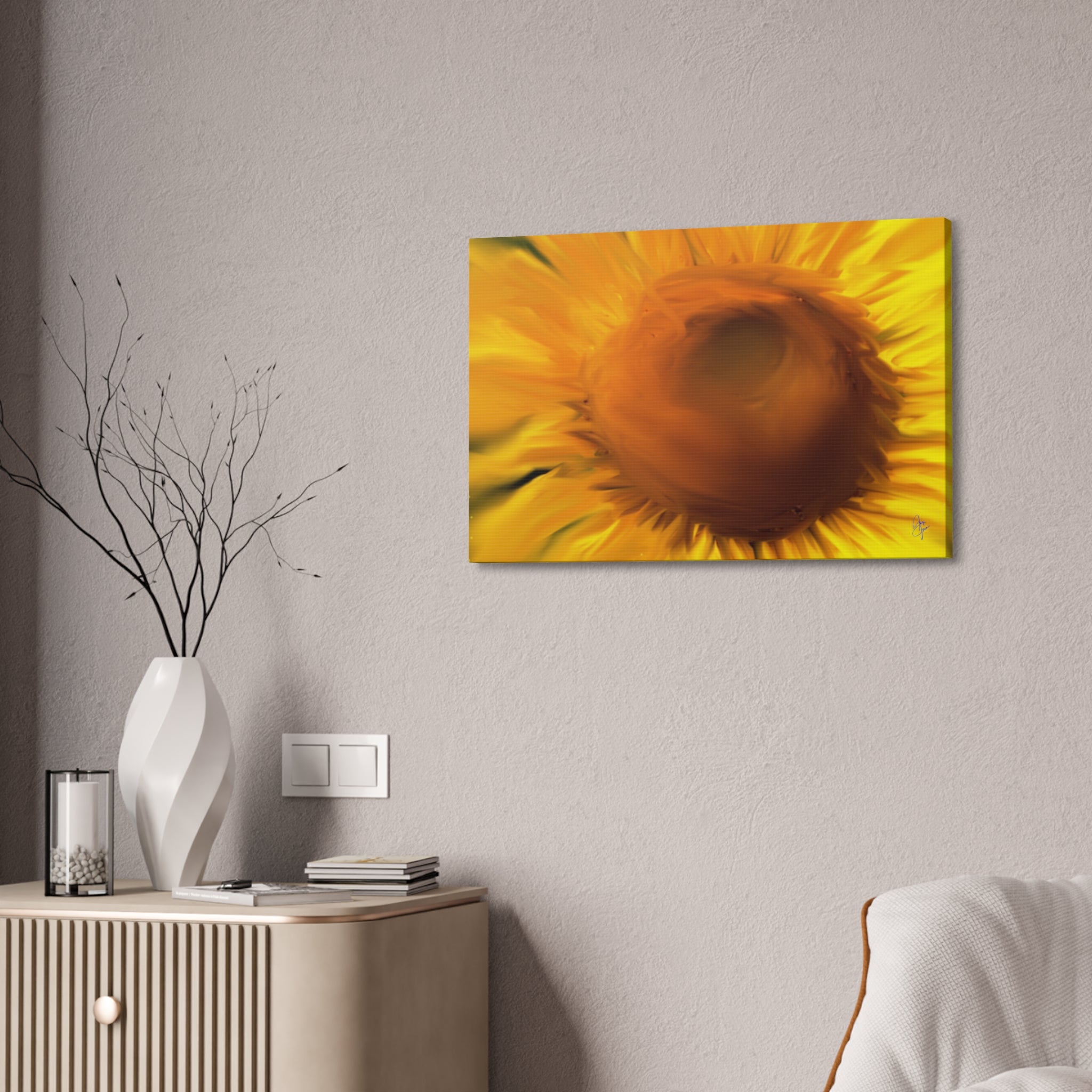 Sunflower Canvas Wall Art — Vibrant Floral Stretched Canvas