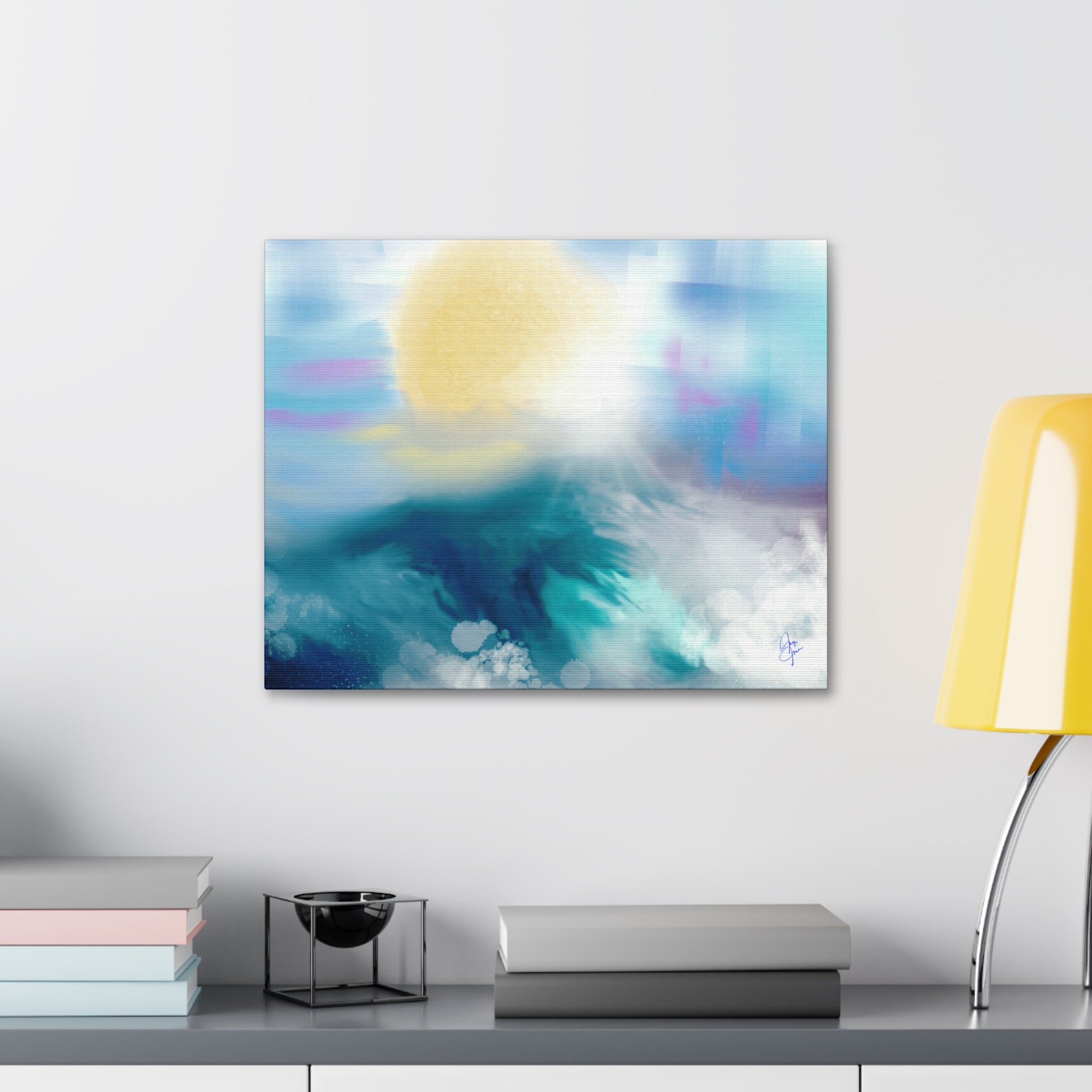 Ocean Sunrise Abstract Canvas Print — Stretched 1.5"