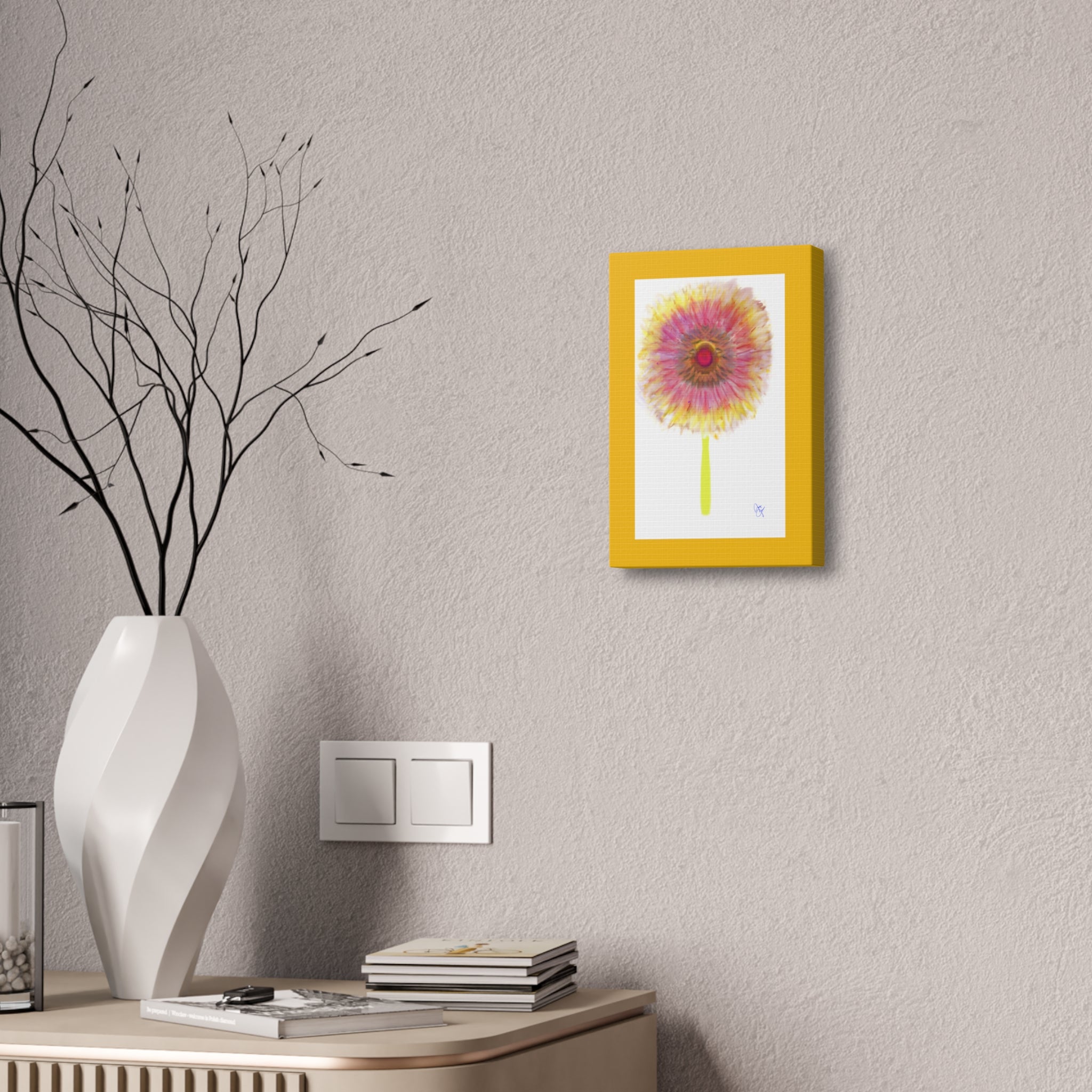 Sunburst Floral Canvas Print – Stretched 1.5'' Wall Art