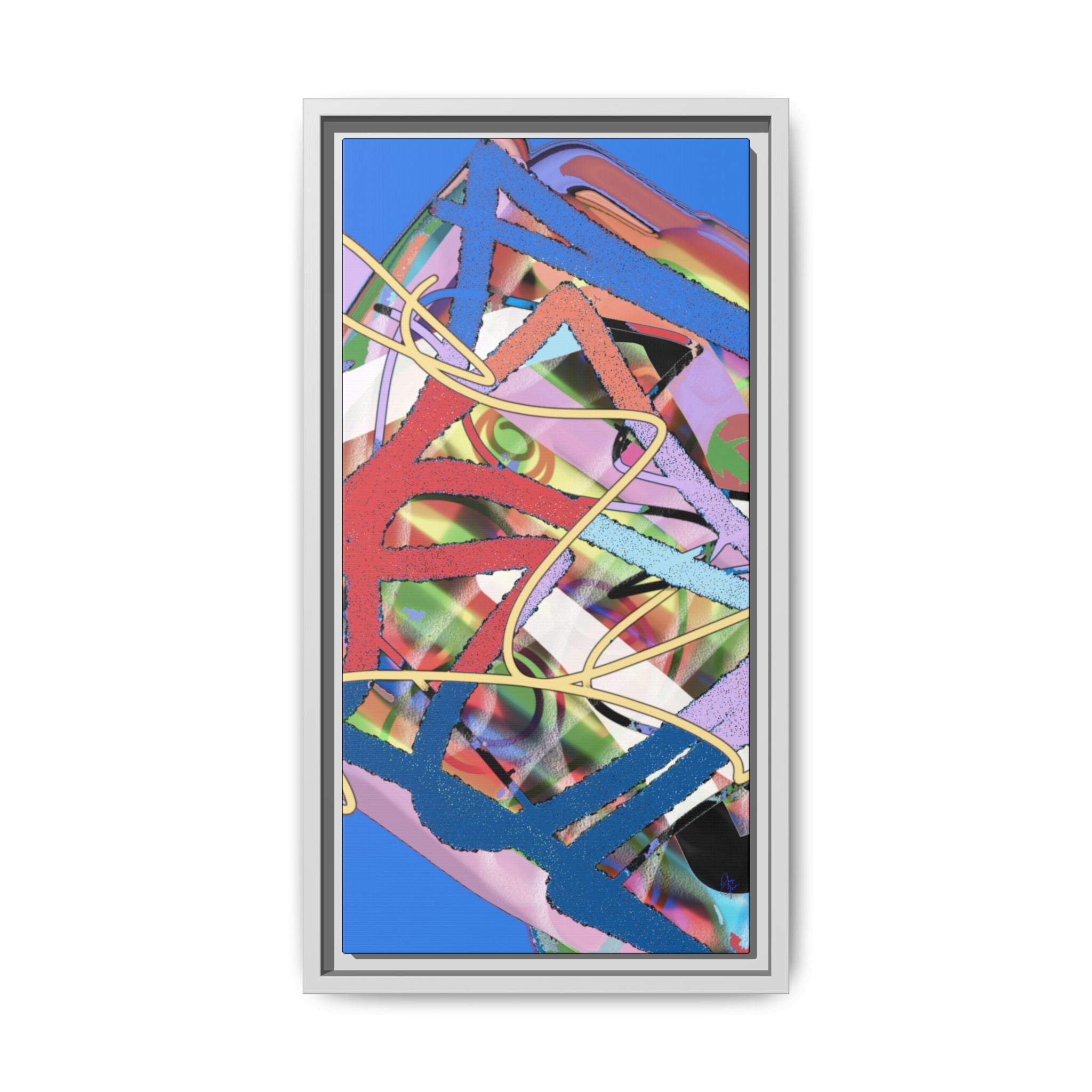Abstract Multi‑Color Framed Canvas Art – Vibrant Modern Wall Decor