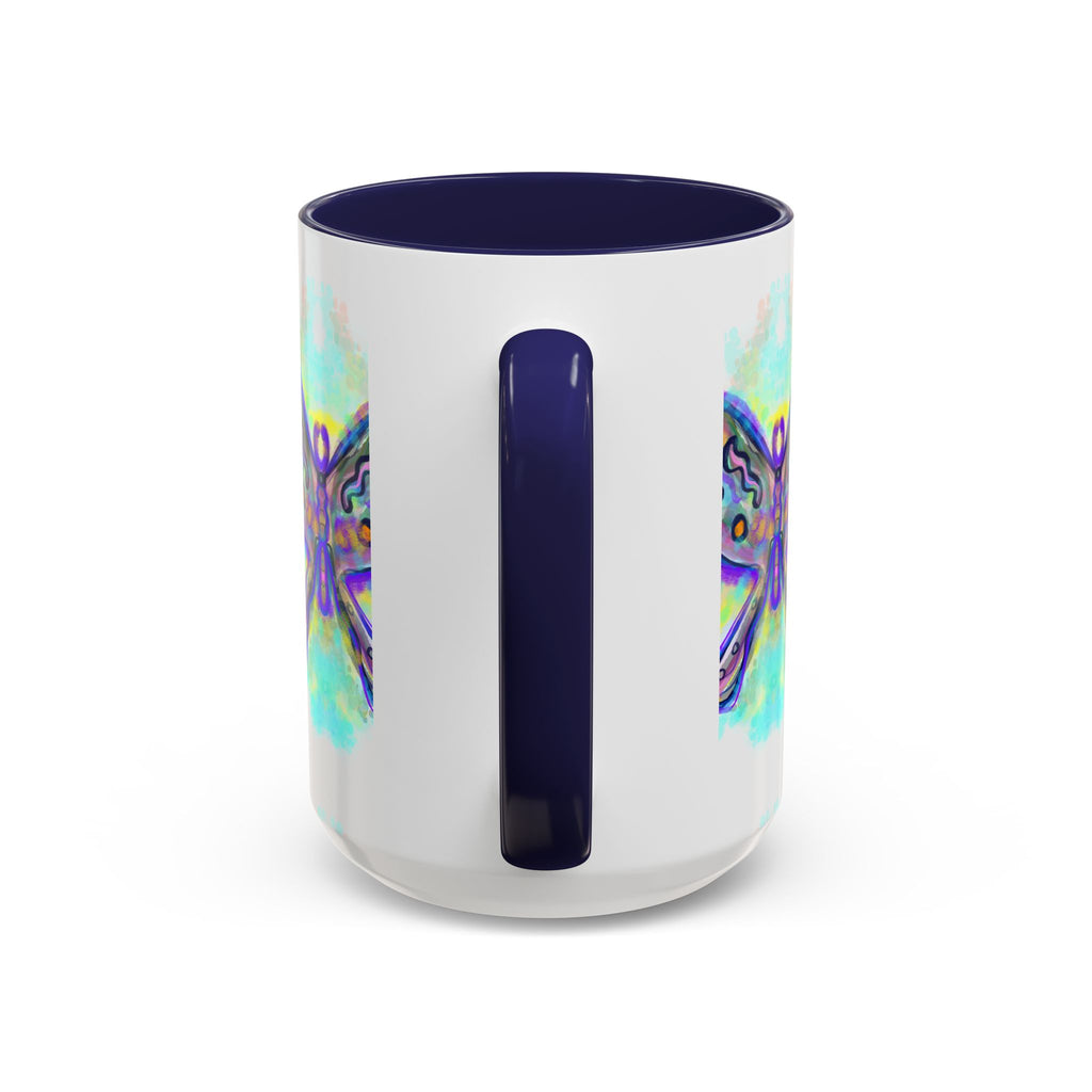 Butterfly Accent Coffee Mug — Colorful Watercolor Butterfly Design (11/15oz)