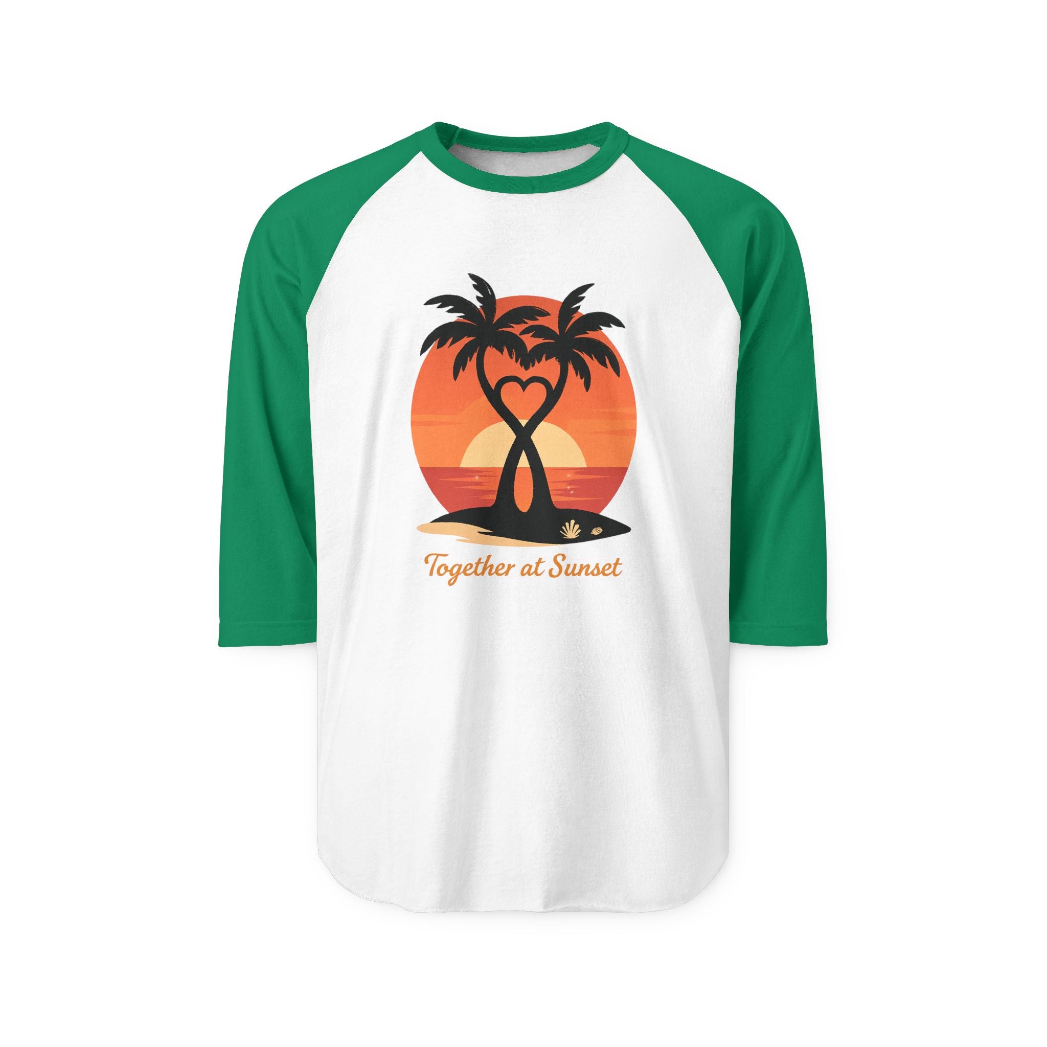 Together at Sunset Raglan Shirt — Tropical Palm Beach Baseball Tee