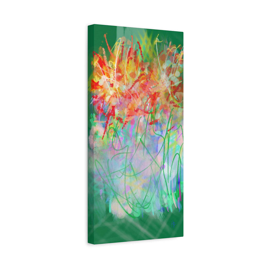 Abstract Floral Canvas Print — Colorful Spring Garden Matte Wall Art (Stretched 1.25")