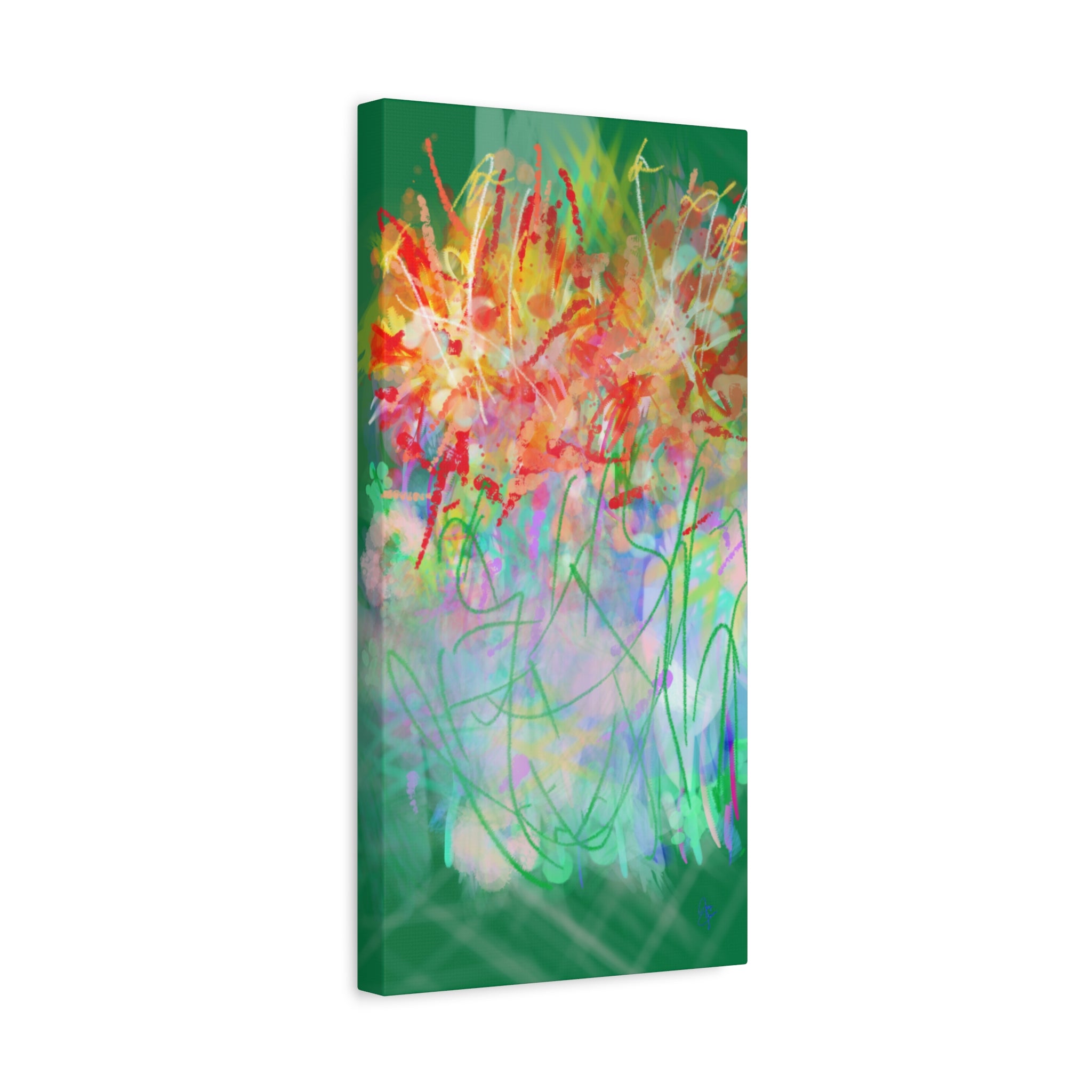Abstract Floral Canvas Print — Colorful Spring Garden Matte Wall Art (Stretched 1.25")