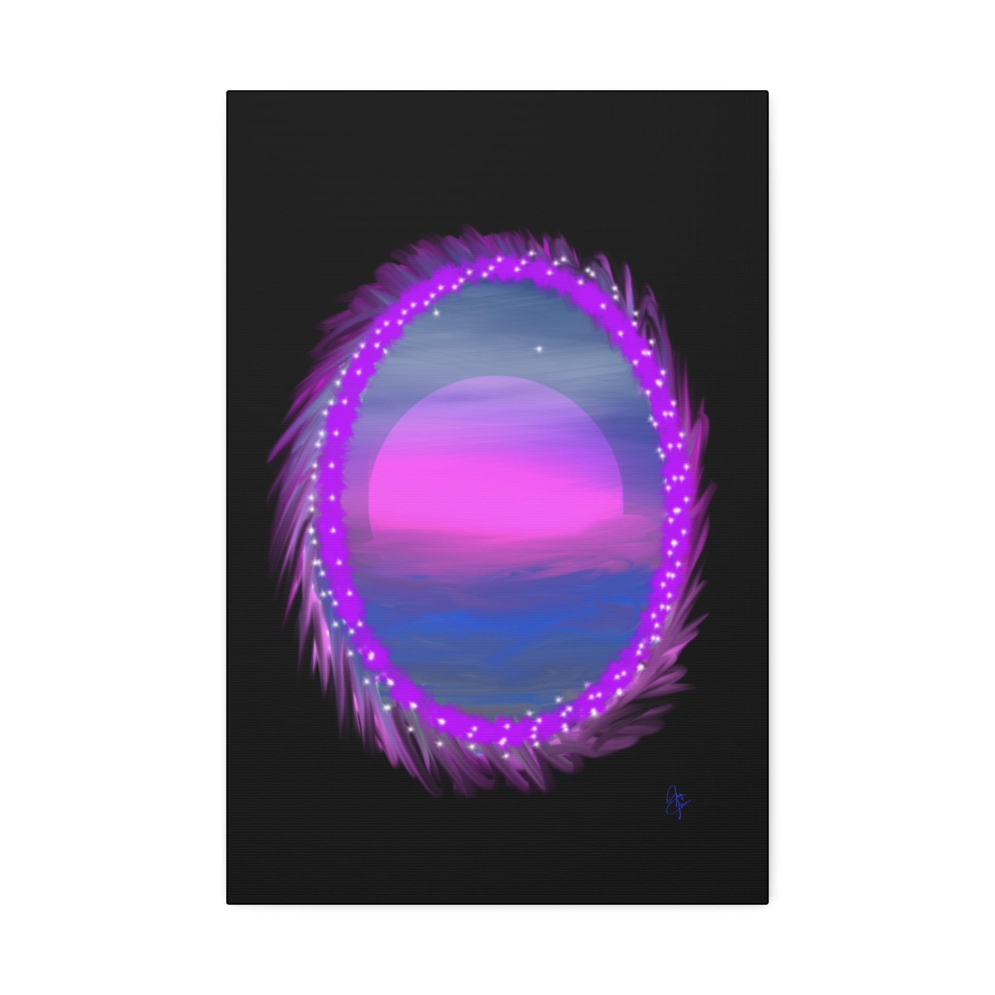 Stretched Canvas - Neon Dream Portal Sunset Wall Art