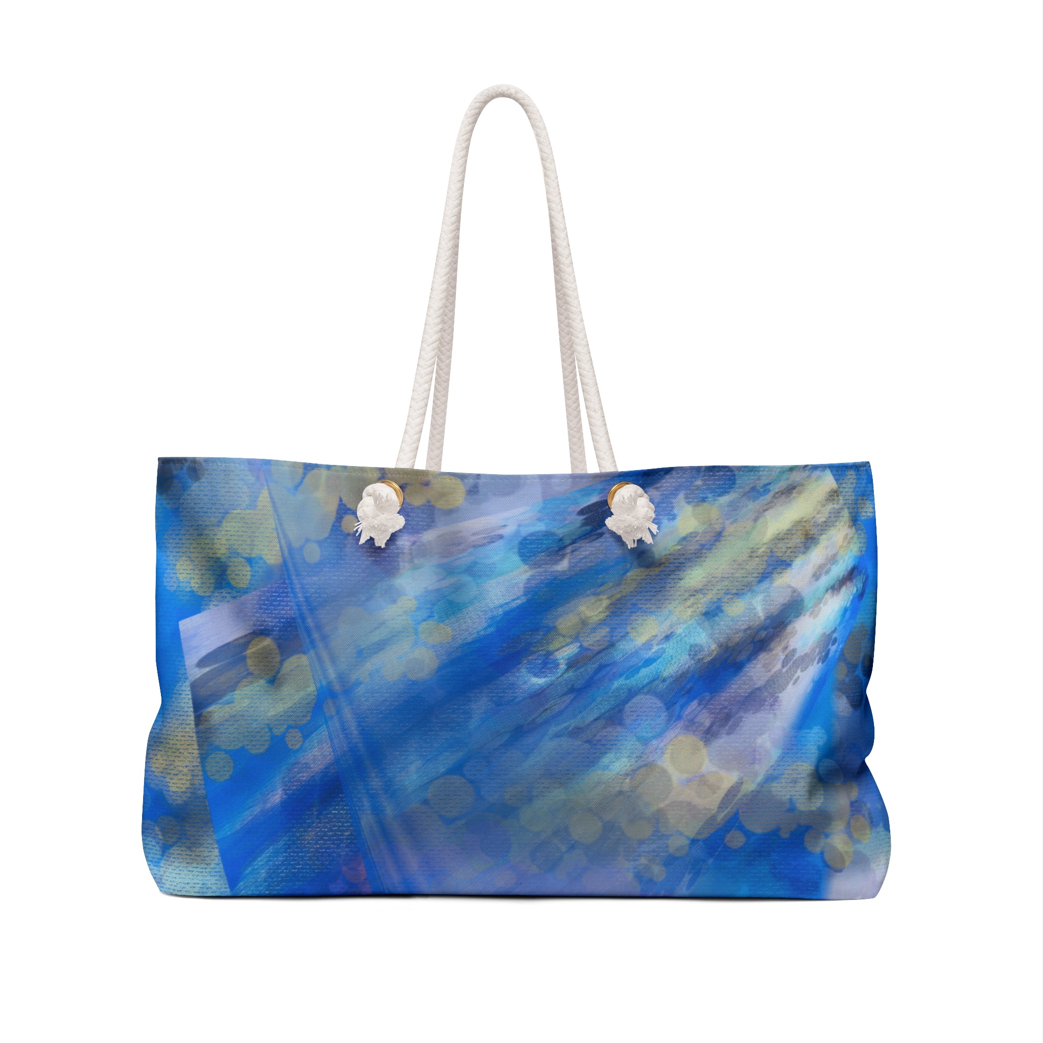 Blue Abstract Bokeh Weekender Bag – Nautical-Inspired Travel Tote