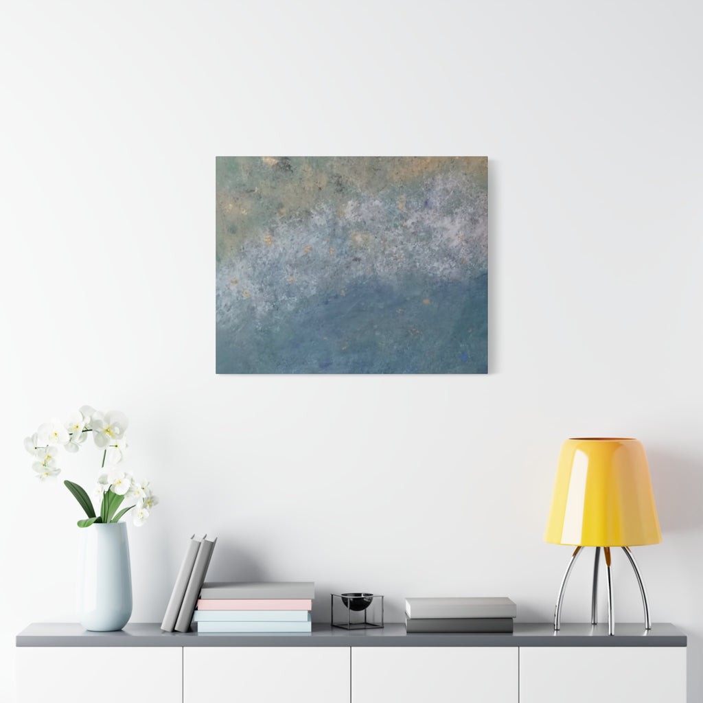 Abstract Ocean Blue Matte Canvas Print — Textured Coastal Wall Art, Stretched 1.25"