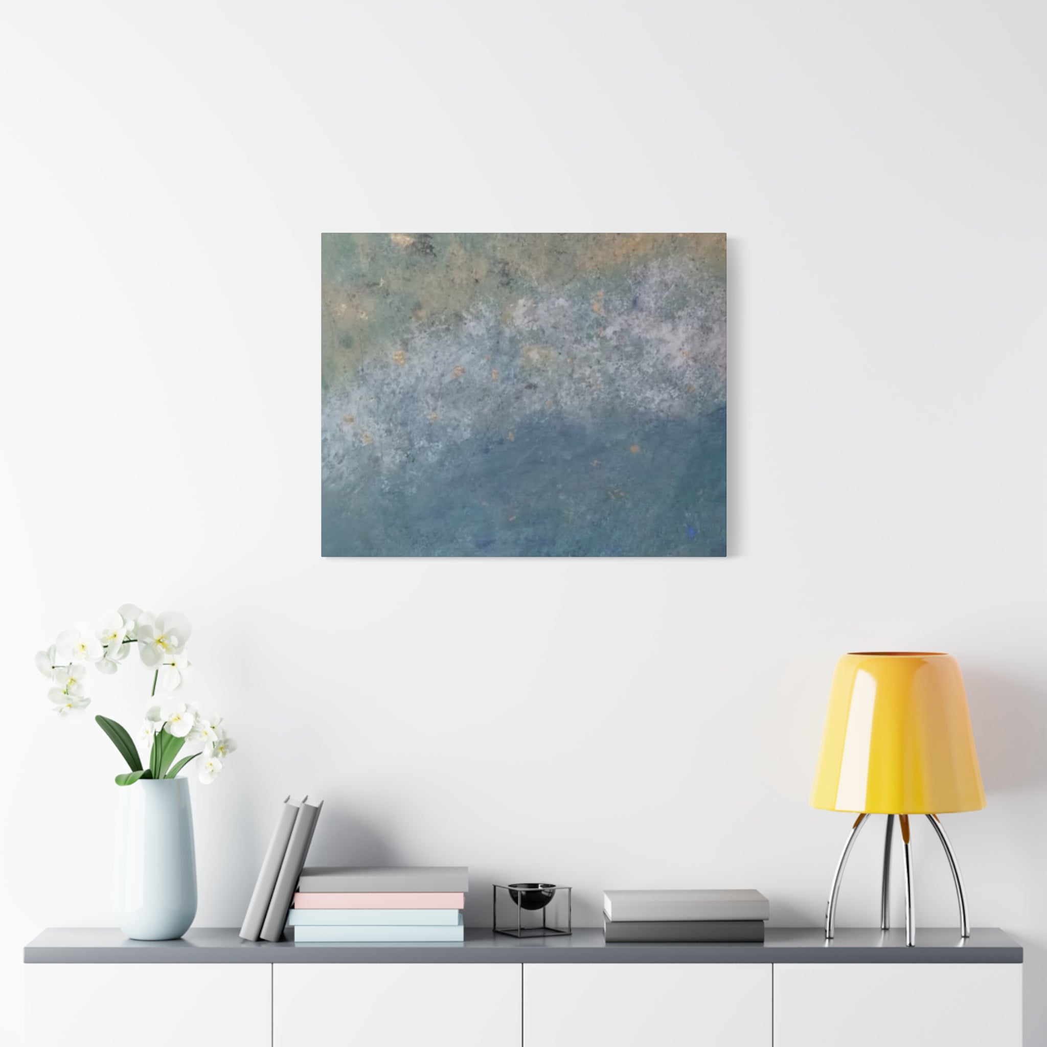 Abstract Ocean Blue Matte Canvas Print — Textured Coastal Wall Art, Stretched 1.25"