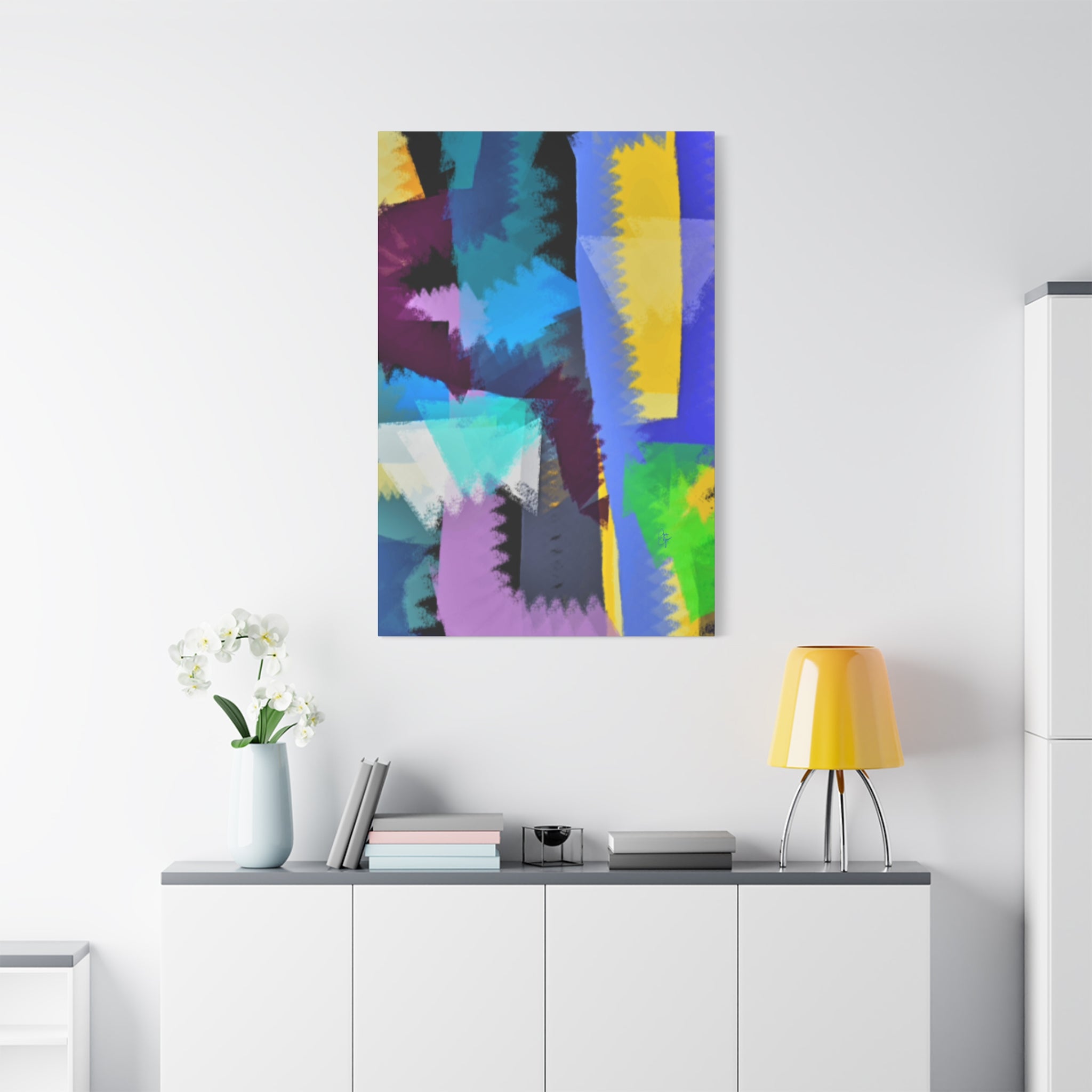 Abstract Color Burst Canvas Print — Vibrant Geometric Wall Art
