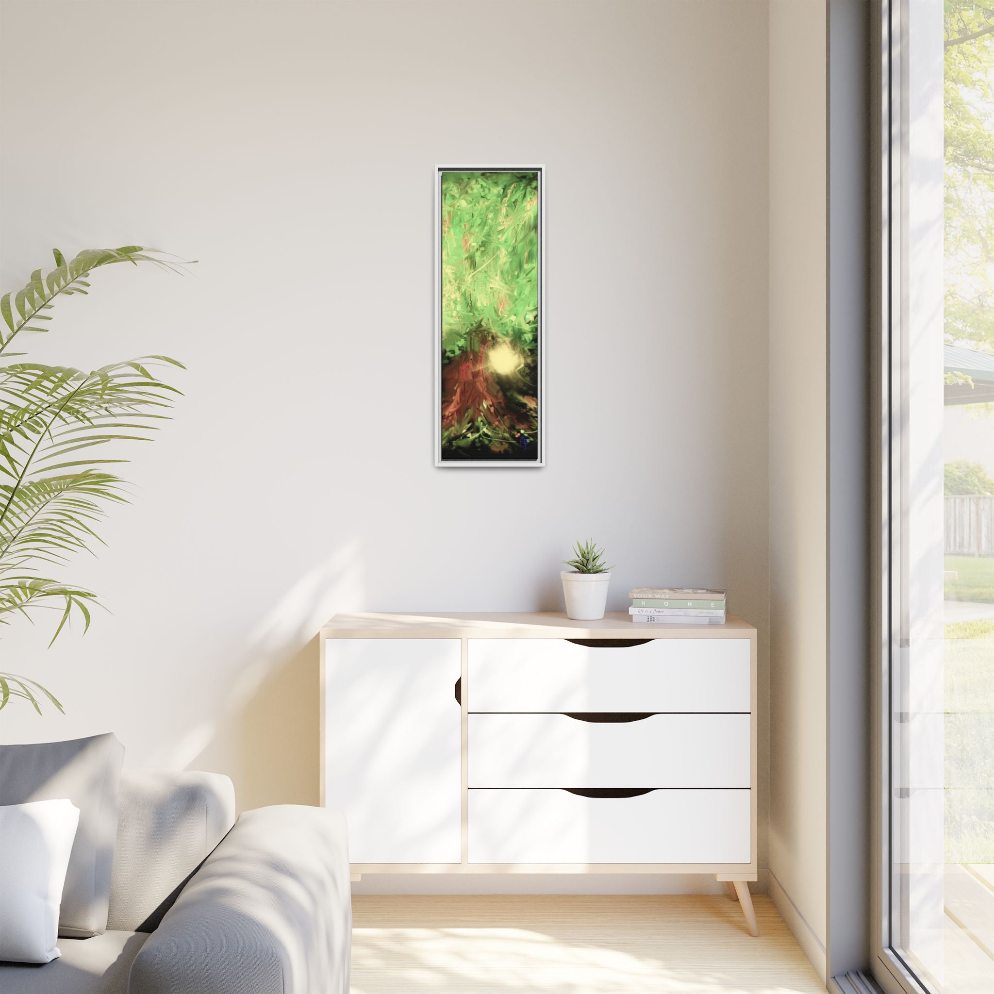 Sunset Tree Matte Canvas Framed Wall Art