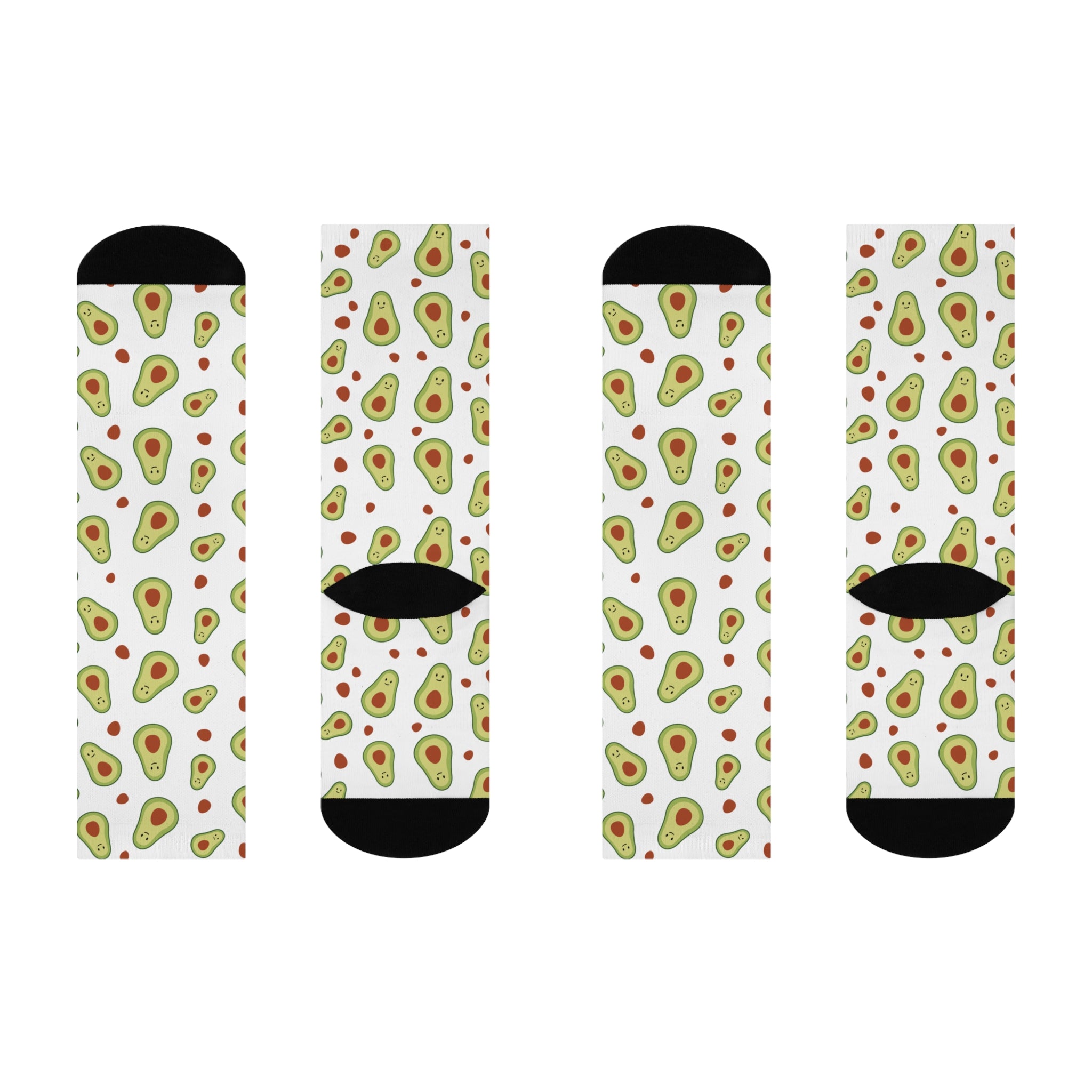Avocado Pattern Crew Socks — Cushioned Fun Fruit Socks for Foodies & Gifts