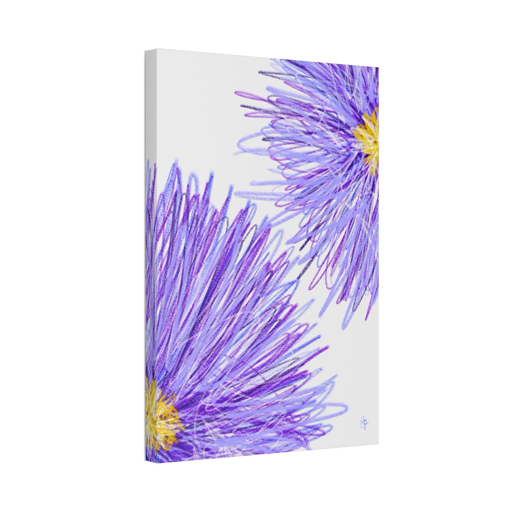 Purple Aster Floral Canvas Wrap – Vibrant Botanical Wall Art, 1.5" Stretched