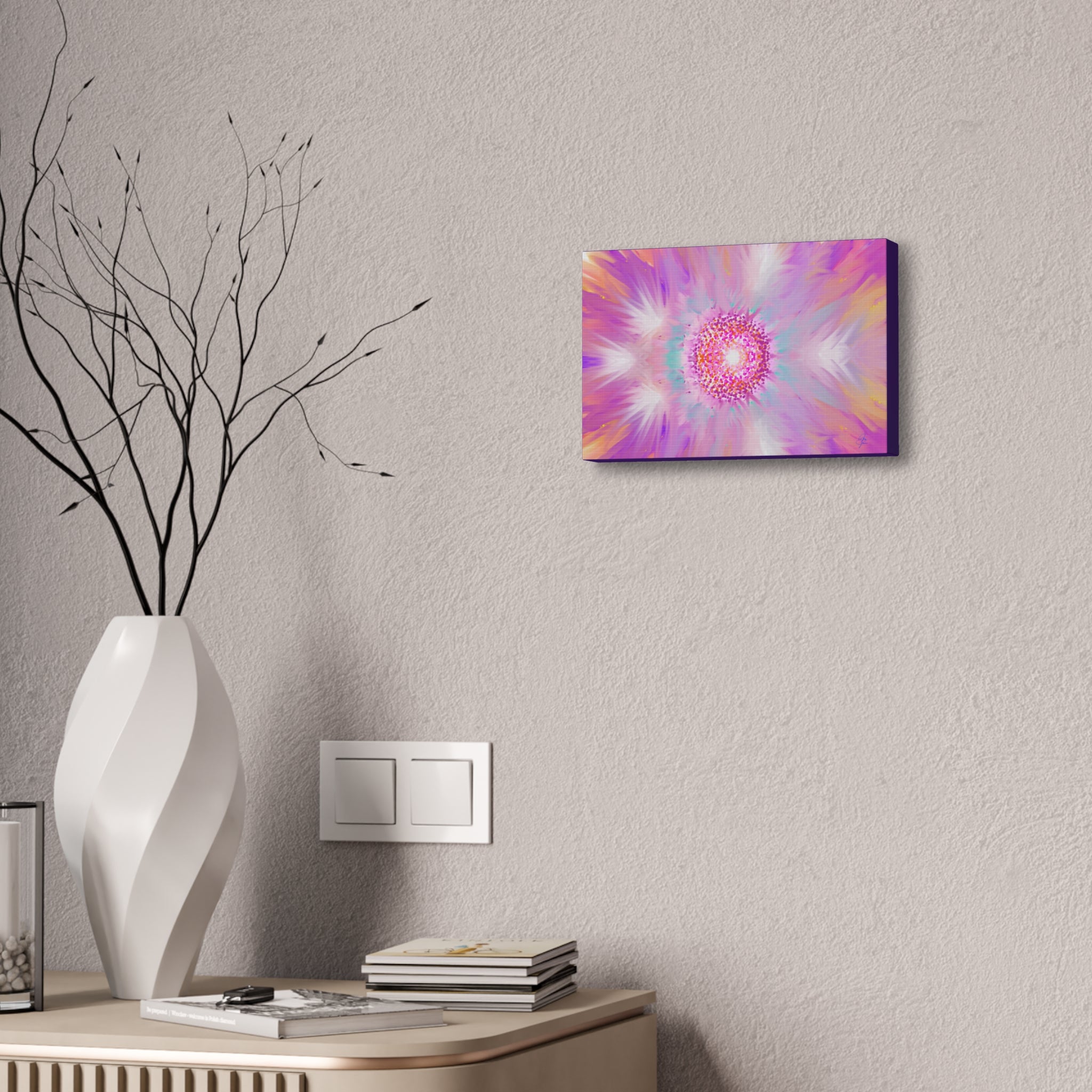 Pink Mandala Abstract Canvas - Stretched 1.5" Wall Art