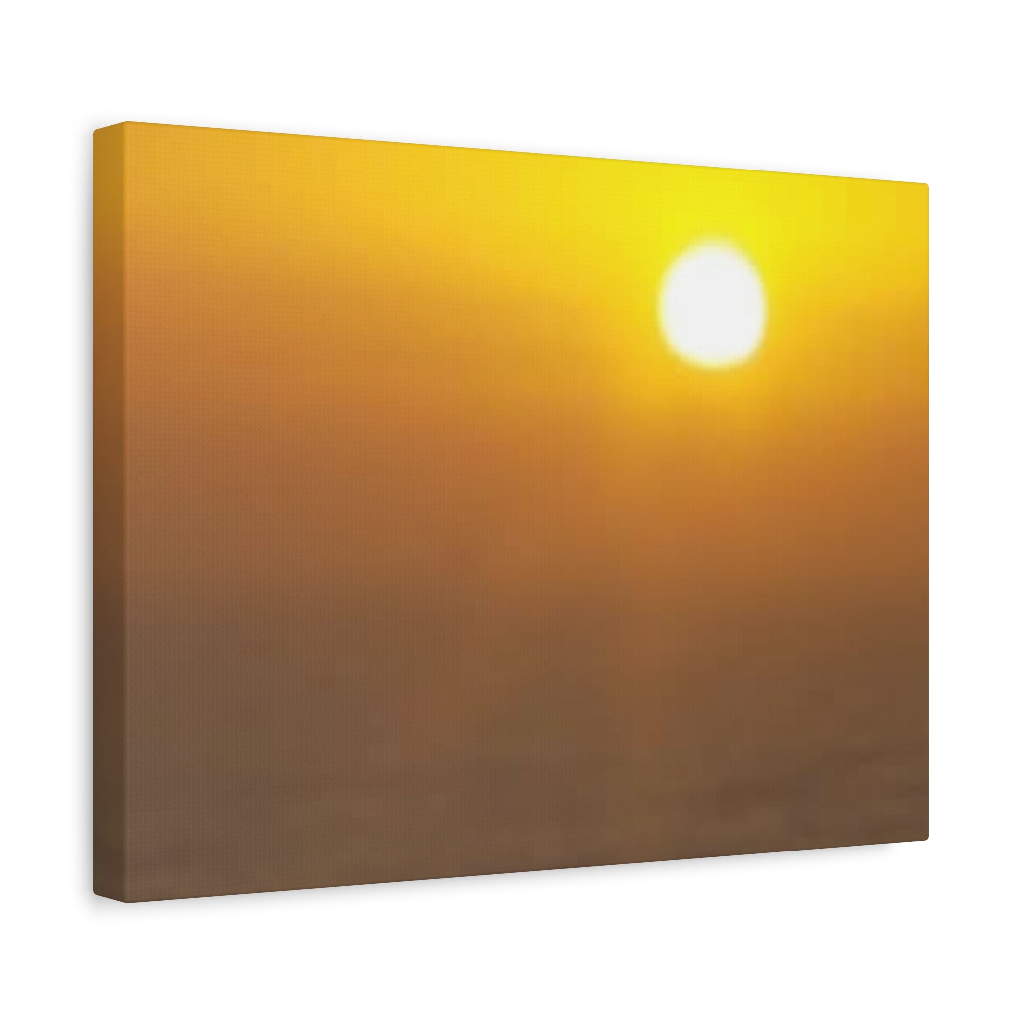 Sunset Over Ocean Matte Canvas Wall Art — Warm Yellow Sunrise Sea Photo