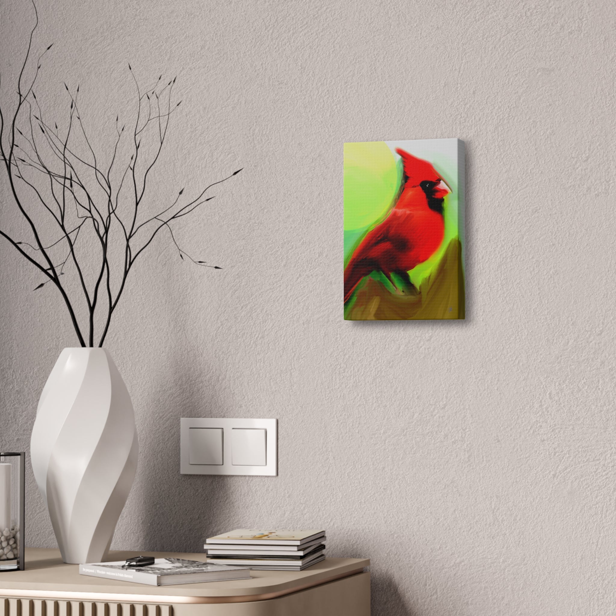 Cardinal Canvas Print — Vibrant Red Bird Wall Art (Stretched 1.5")