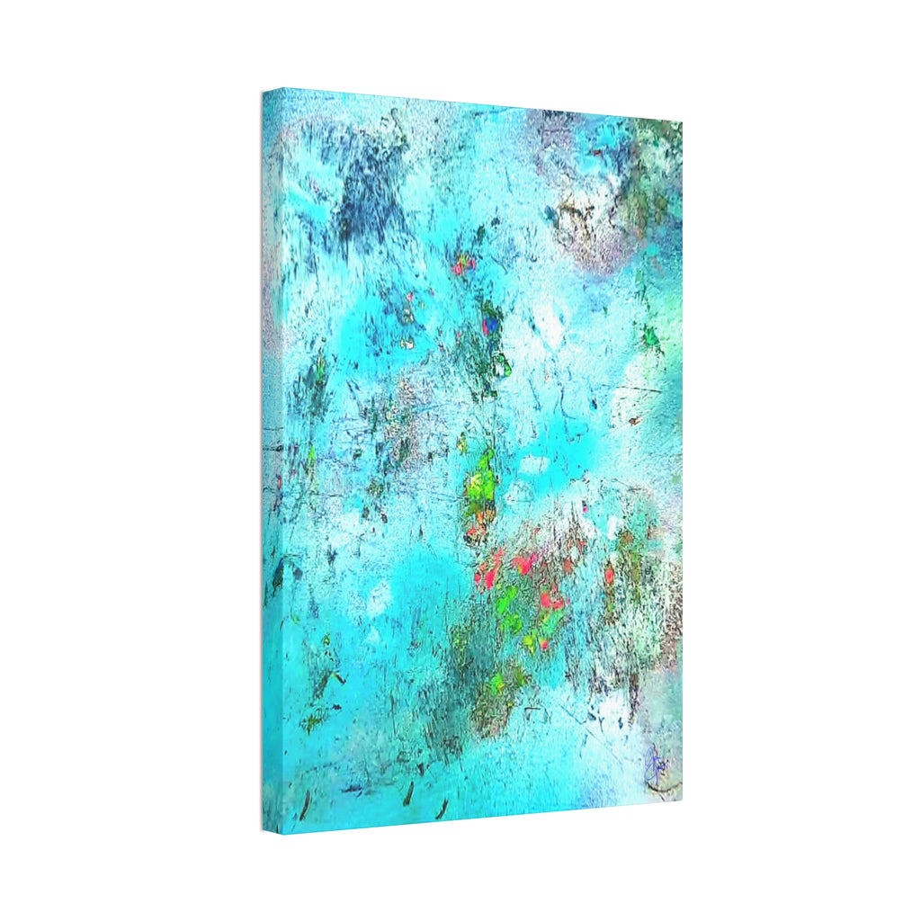 Abstract Aqua Texture Canvas