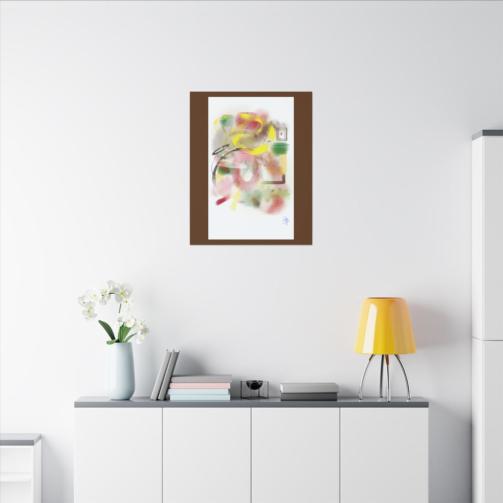 Abstract Color Burst Matte Canvas Wall Art — Green-Edged Stretched Print