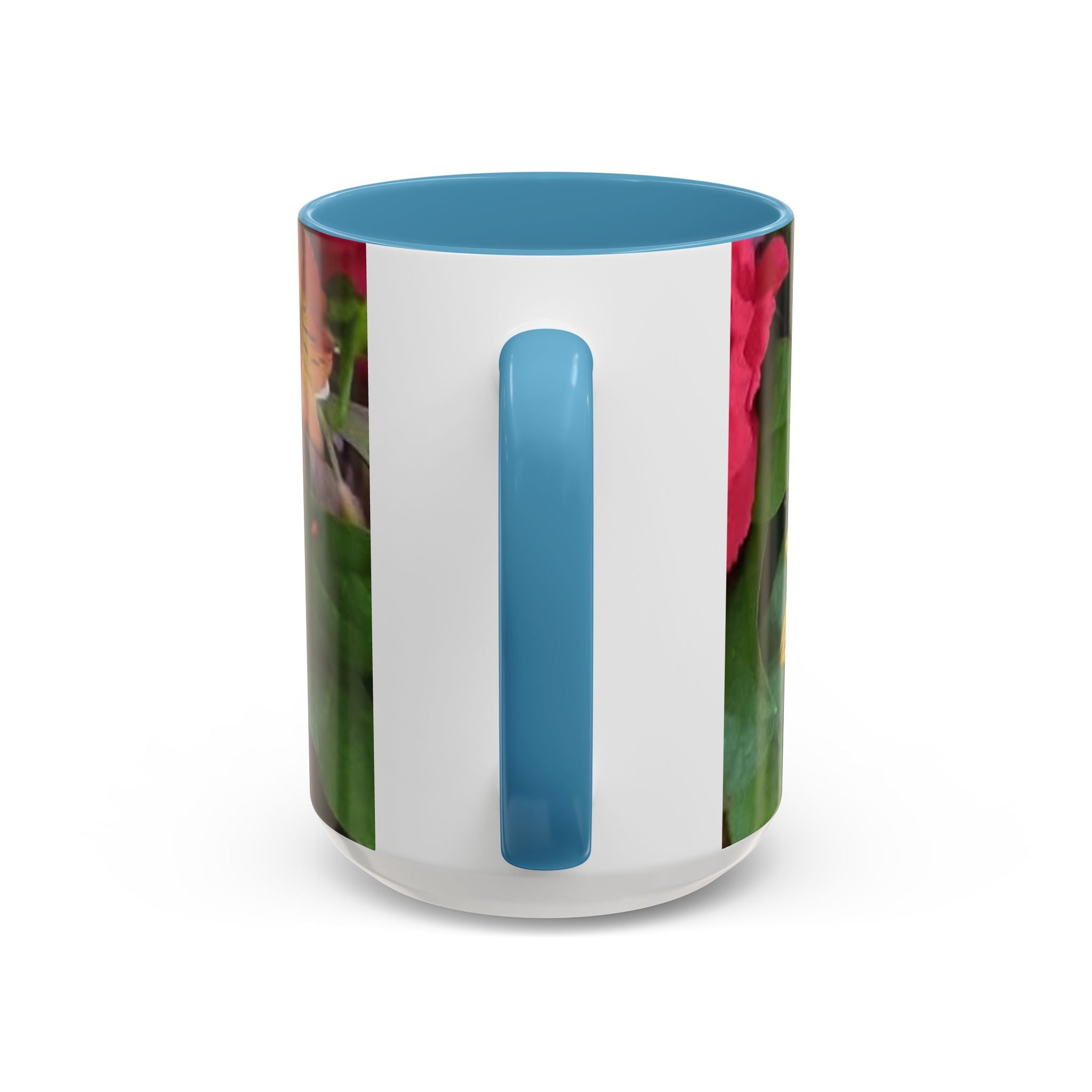 Sunflower & Peach Floral Accent Coffee Mug — Bright Botanical 11/15oz