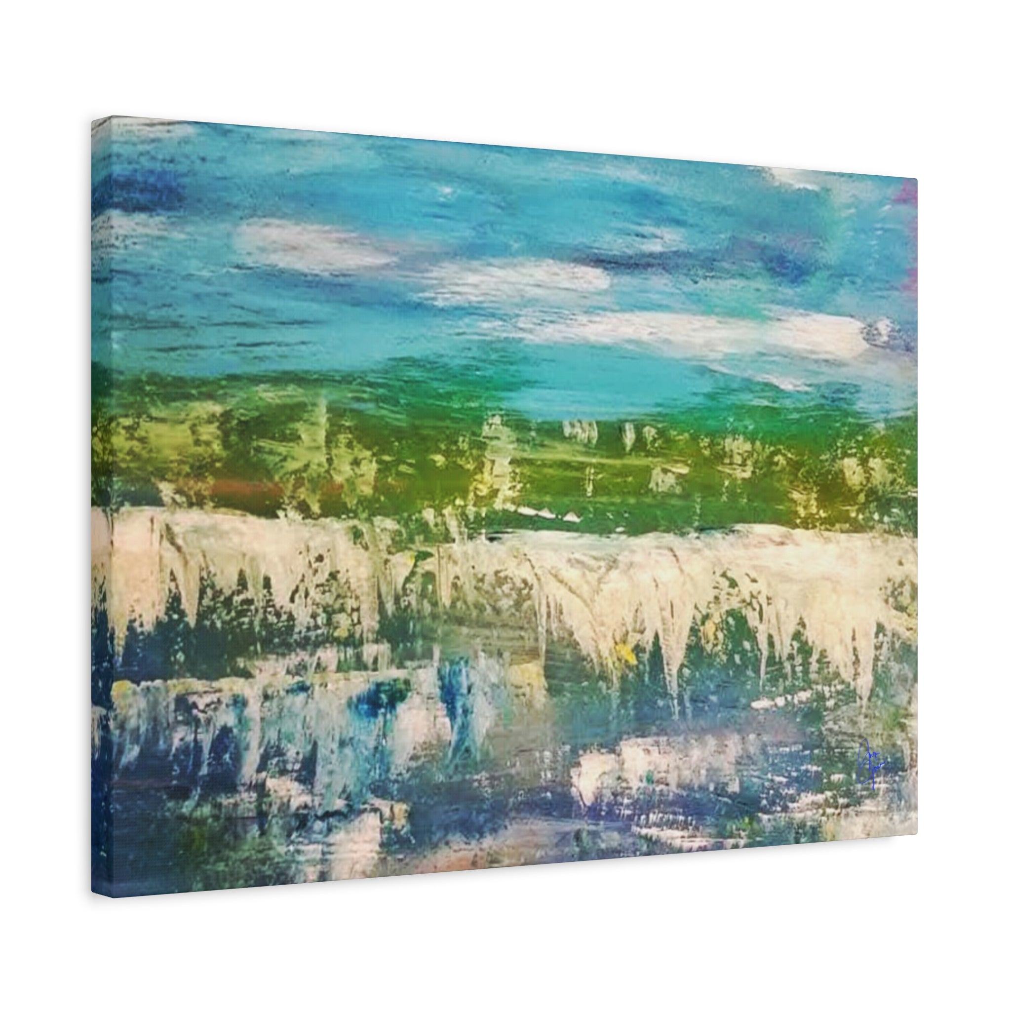 Coastal Abstract Landscape Matte Canvas Print — Stretched 1.25"