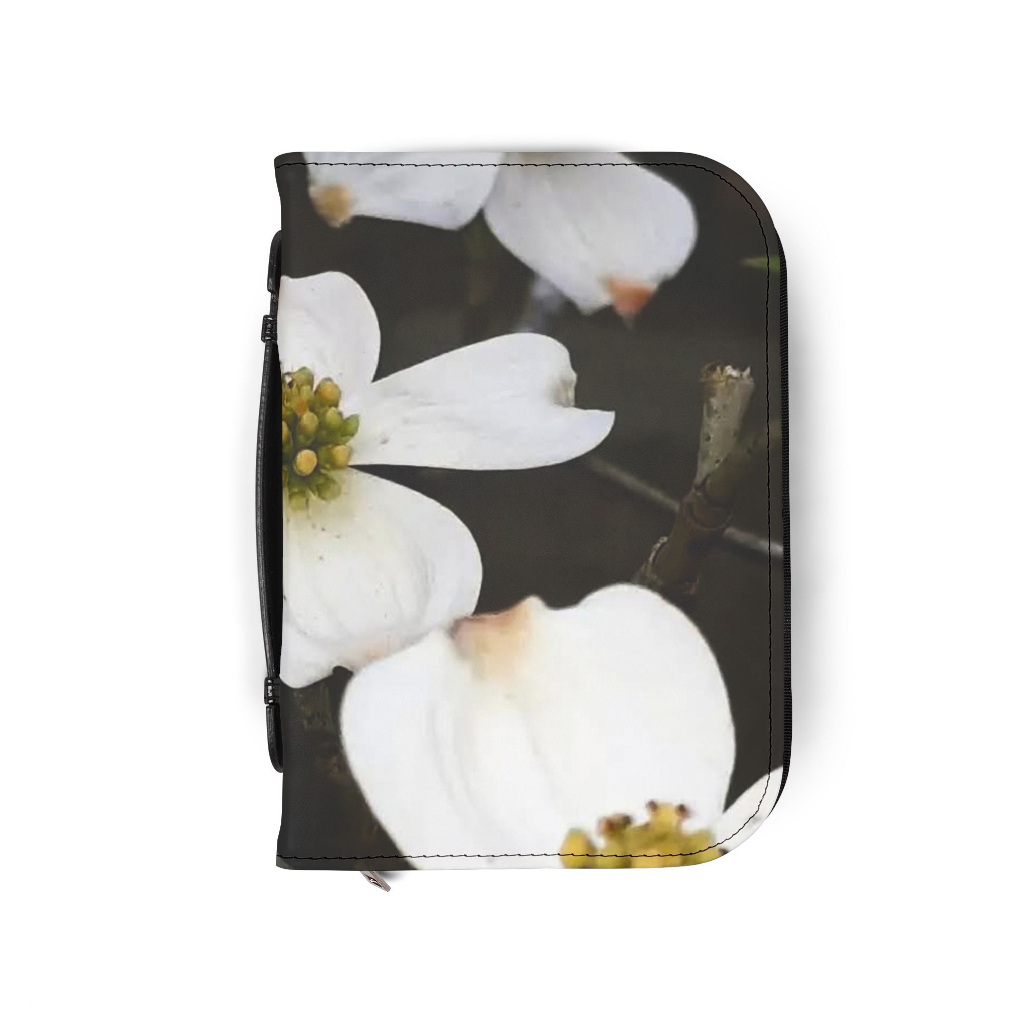 Floral Dogwood Bible Cover — Zippered Floral Scripture Organizer
