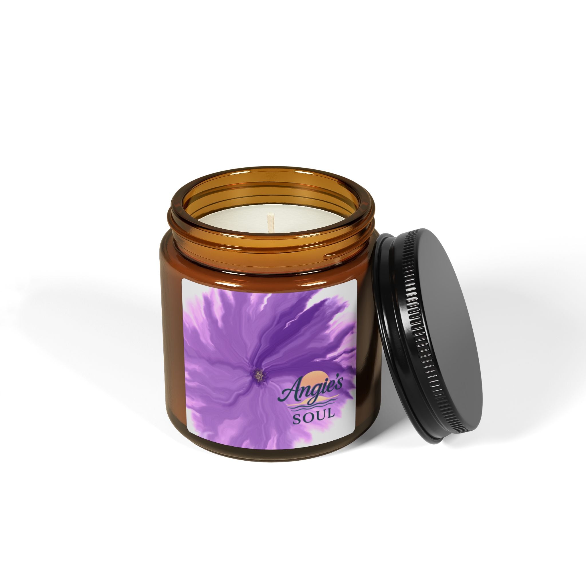 Soy Candle — 'Angie’s Soul' Floral Amber Jar (Scented, Multi-Size)