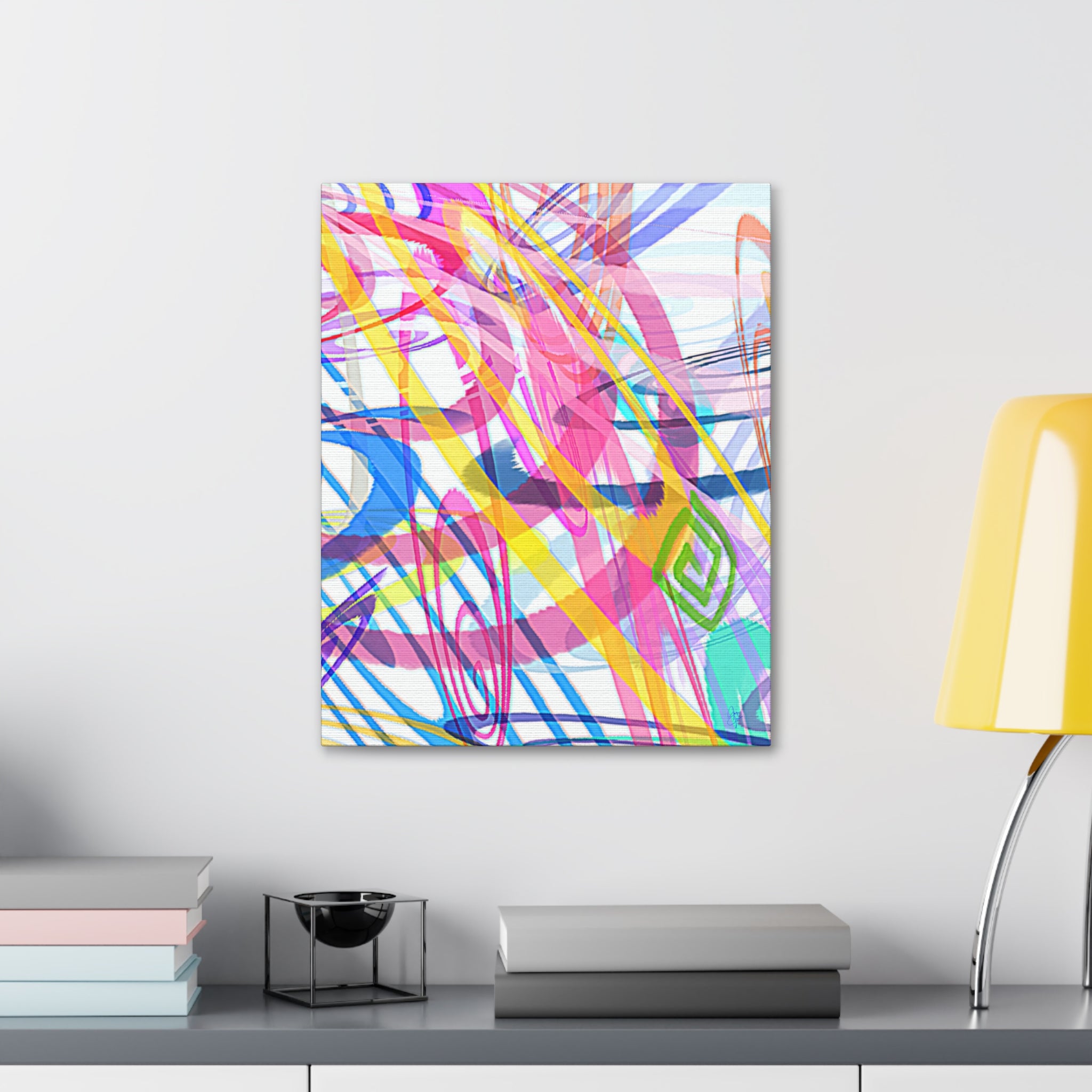 Abstract Rainbow Scribble Canvas – Colorful Modern Wall Art (1.5" Stretched)