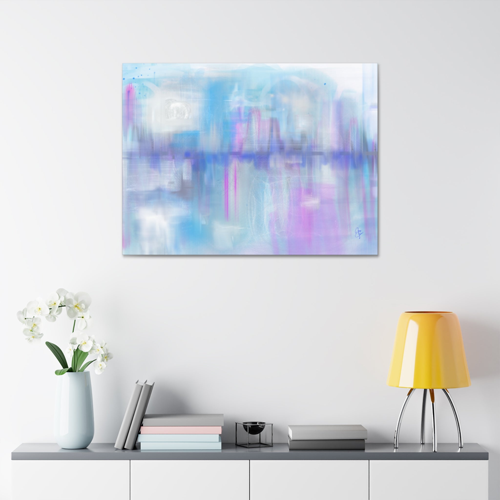 Abstract Pastel Cityscape Canvas Print — Stretched 1.5"