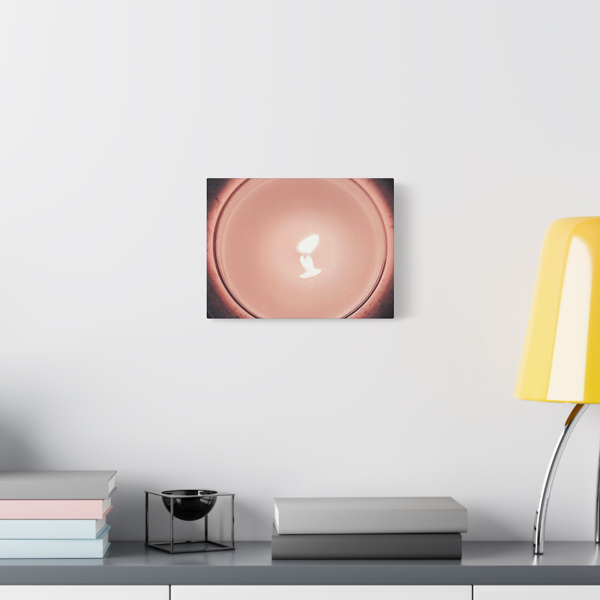 Candle Flame Matte Canvas Wall Art — Warm Glow Minimalist Home Decor