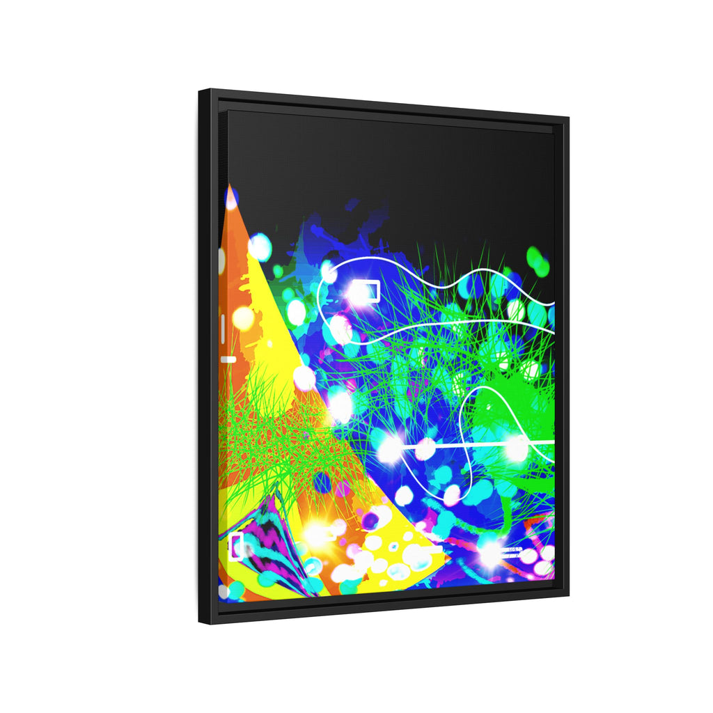 Abstract Neon Wave Matte Canvas Framed Art