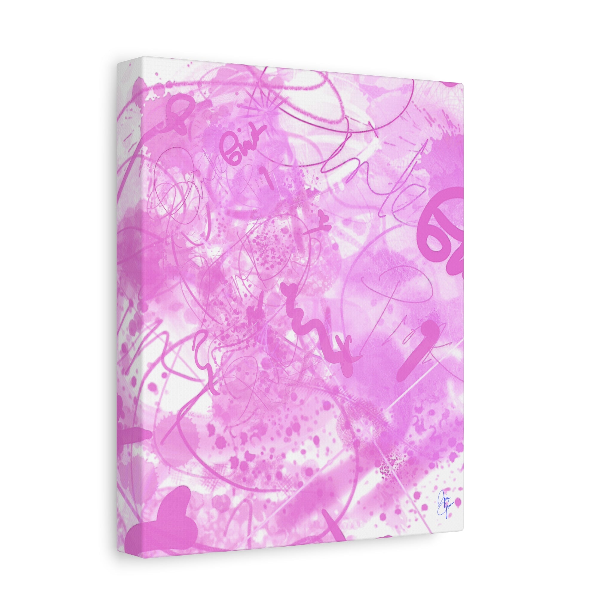 Pink Abstract Graffiti Matte Canvas