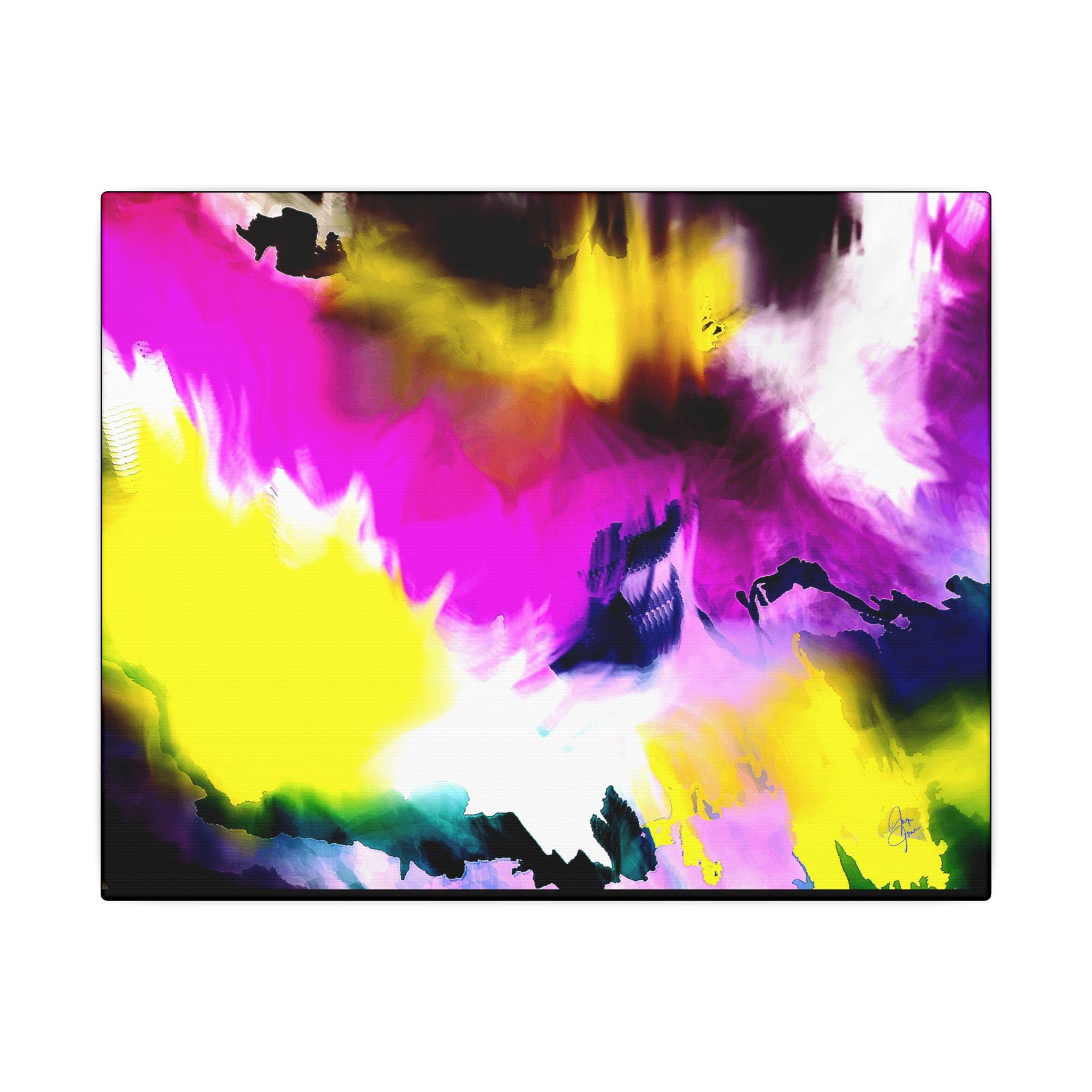Abstract Color Splash Matte Canvas Wall Art