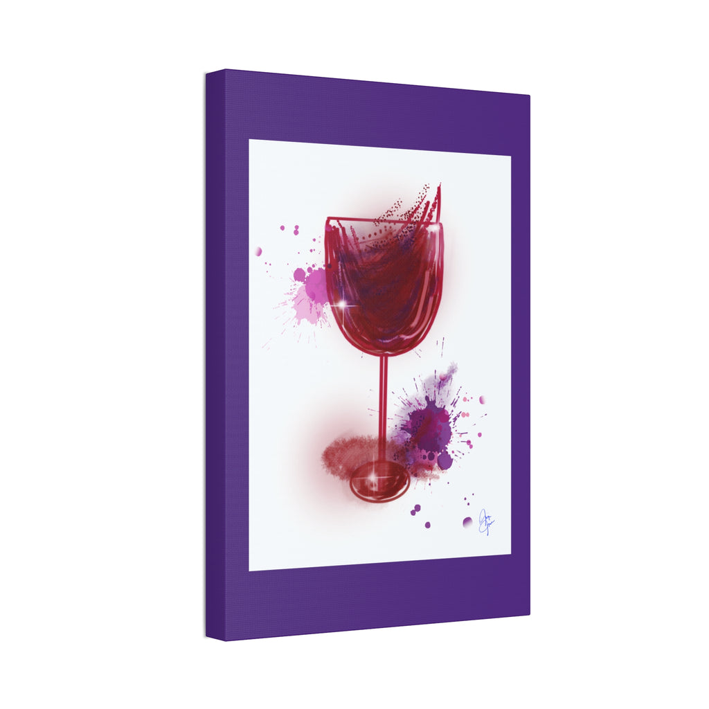Wine Glass Art Canvas — Red Wine Splash Stretched Wall Art (1.5" Depth)