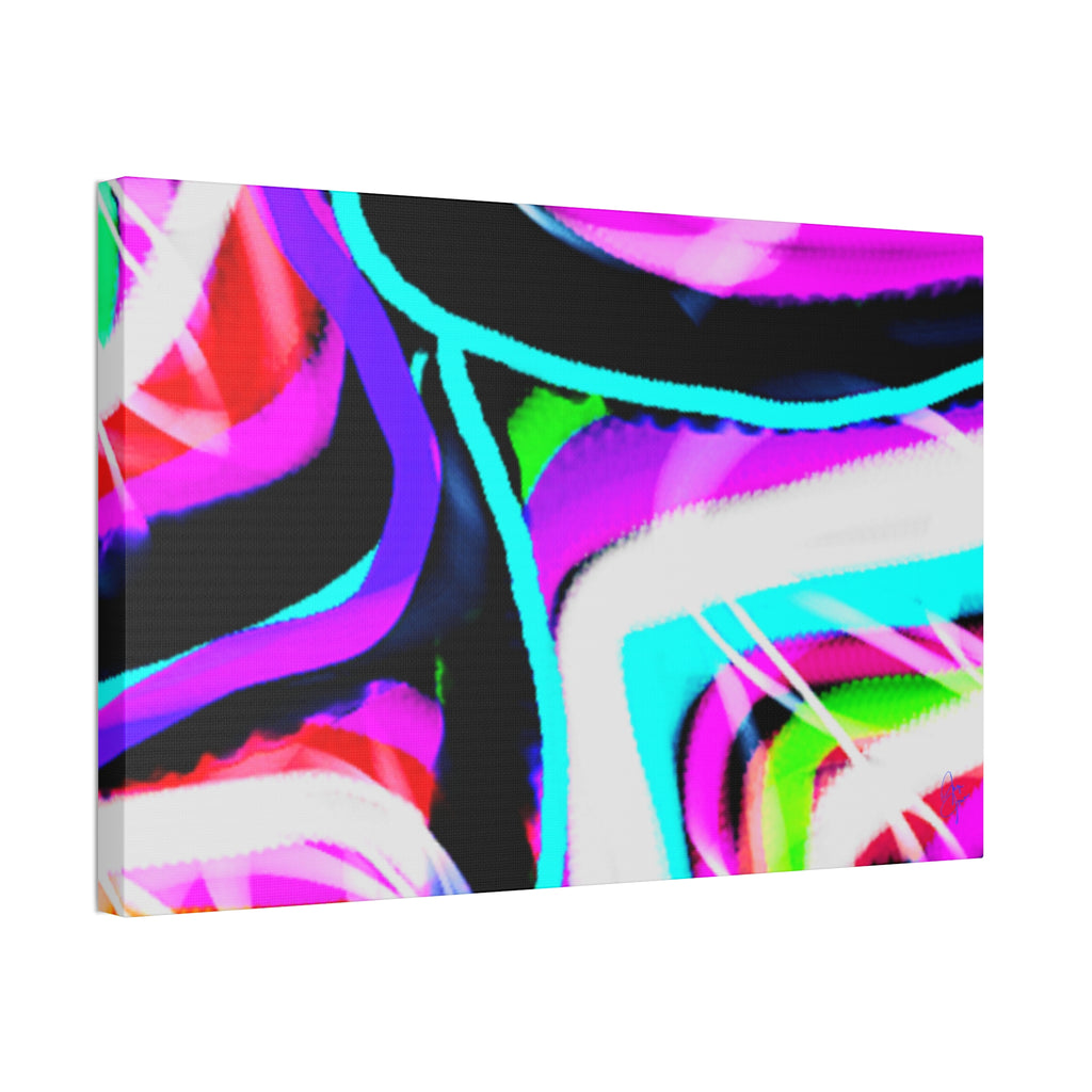 Abstract Neon Wave Canvas