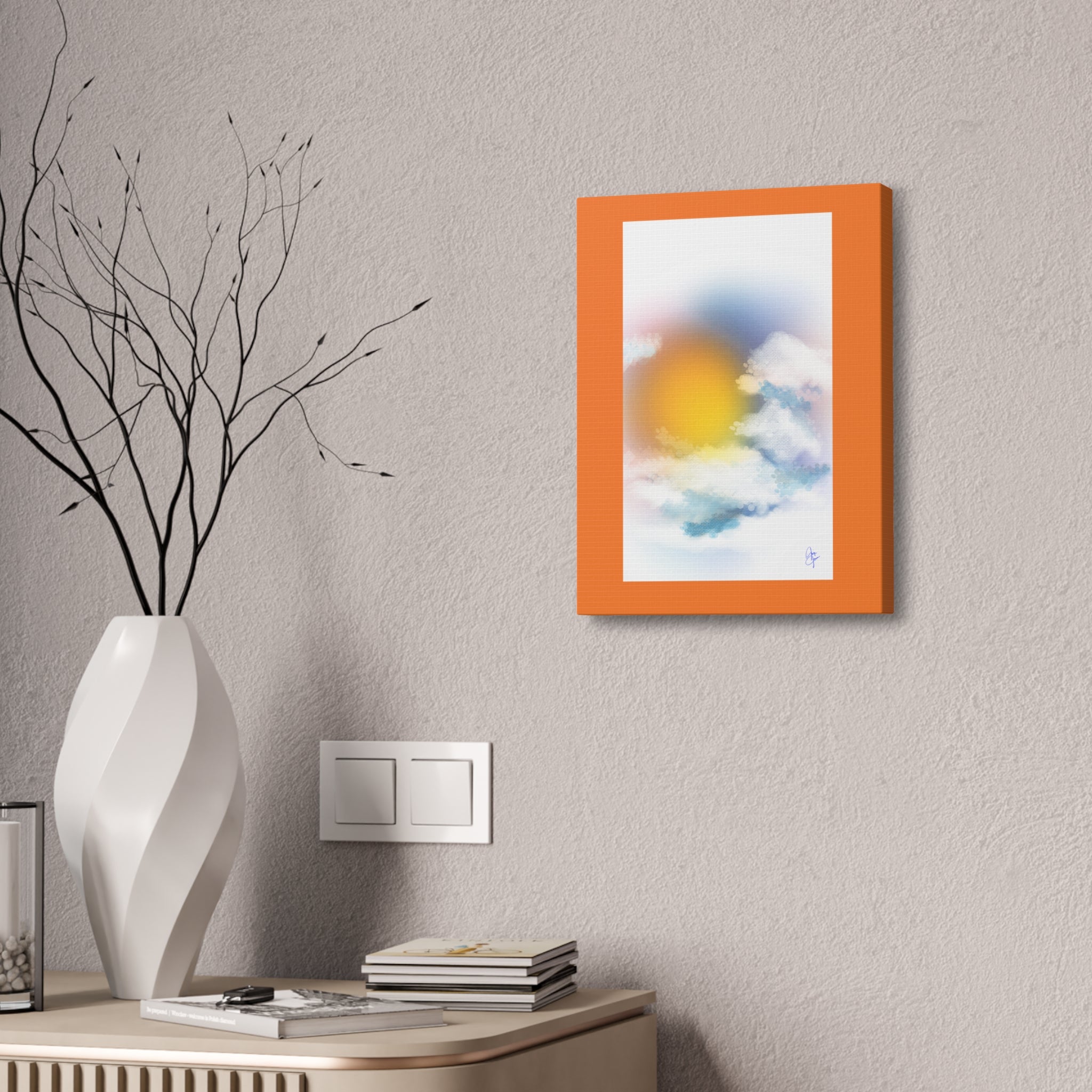 Sunrise Sky Canvas Print — Soft Cloud Wall Art, Serene Morning Decor